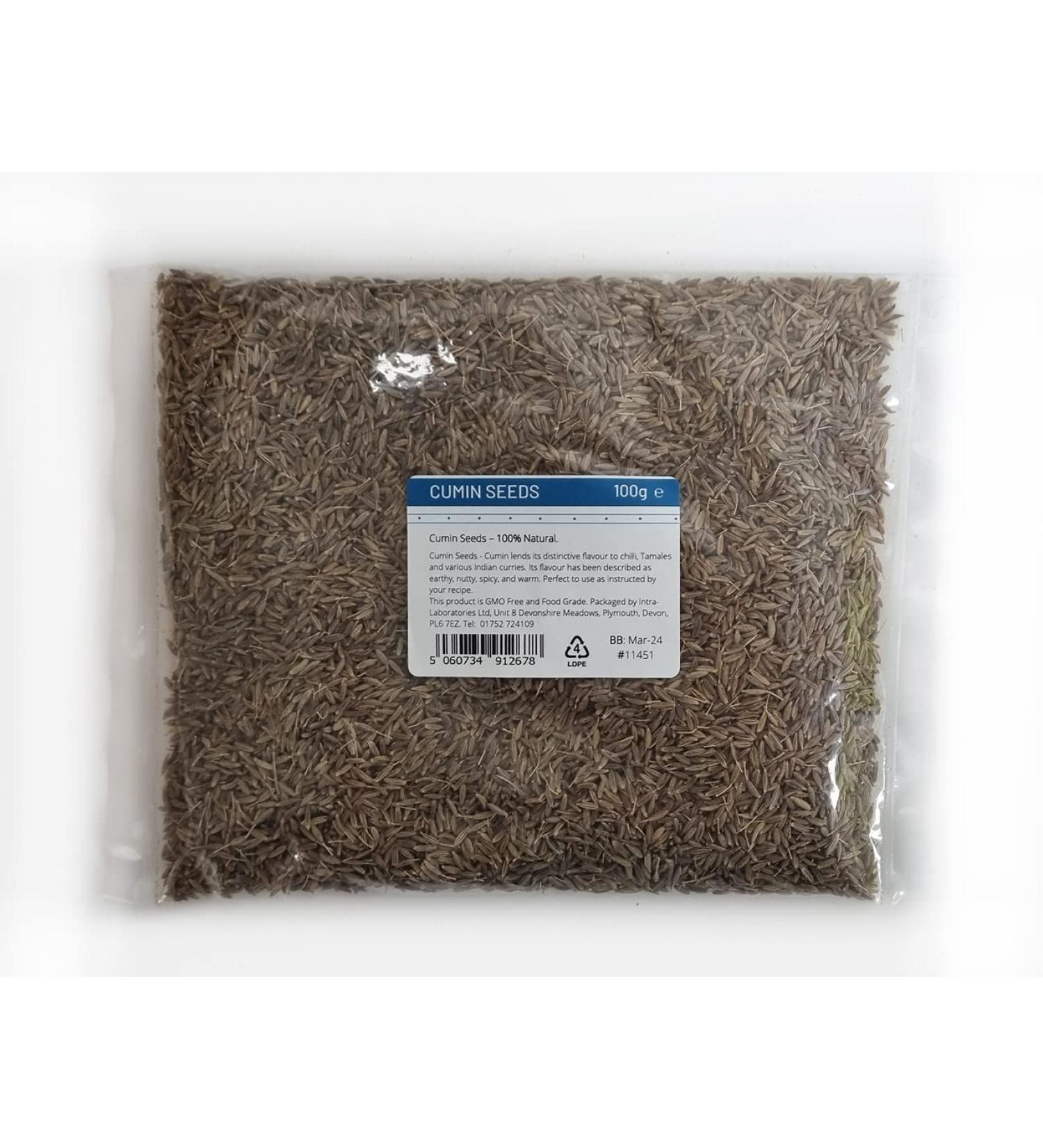 Entirely Ingredients Cumin Seeds 100g - Selected for Premium Quality - Premium Food Grade - Buy Online on SooperMarket.com