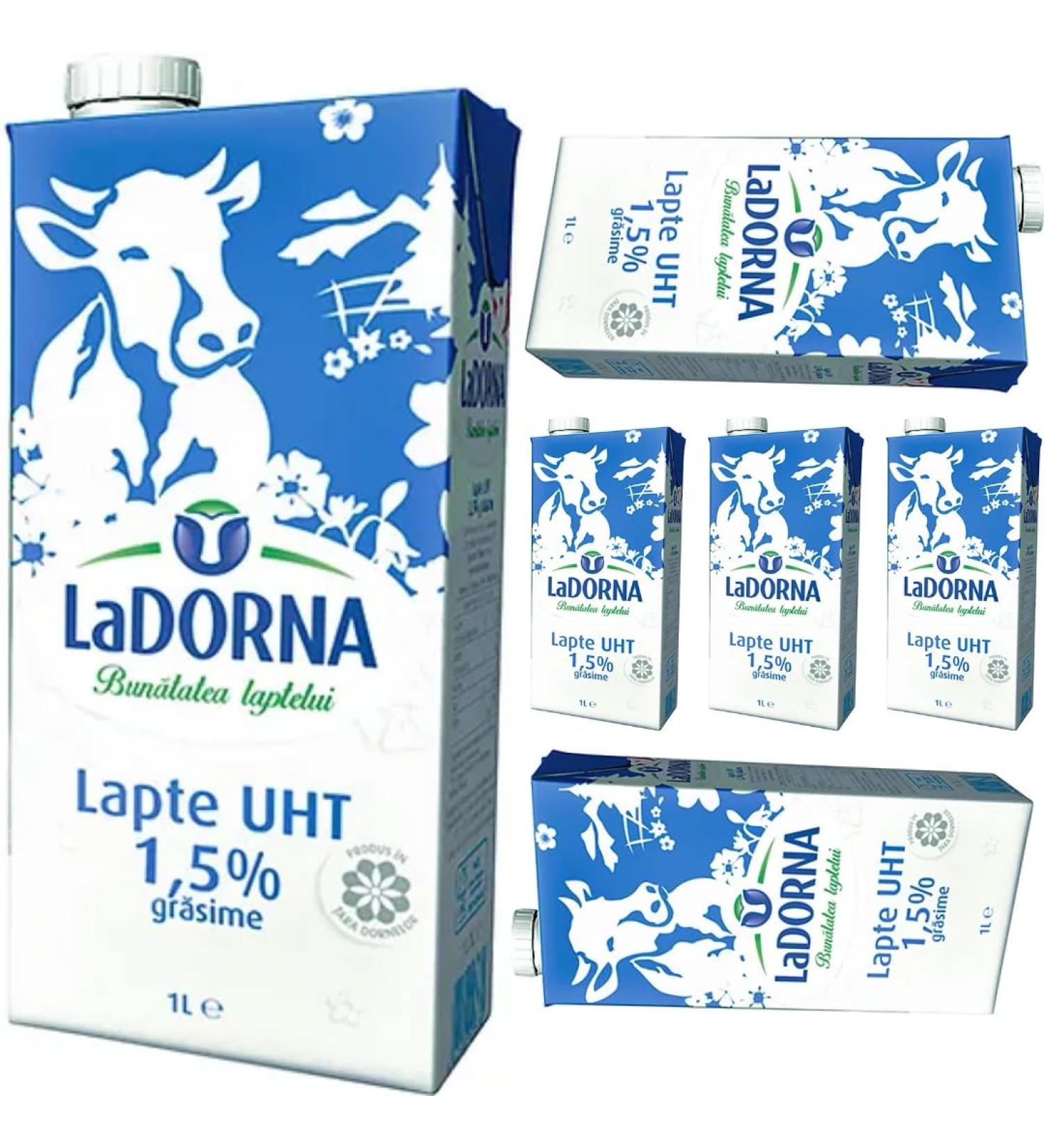 La Dorna Milk%1 5 Fat Milk 1000 Mililiter x 6 Boxes - Buy Online on SooperMarket.com