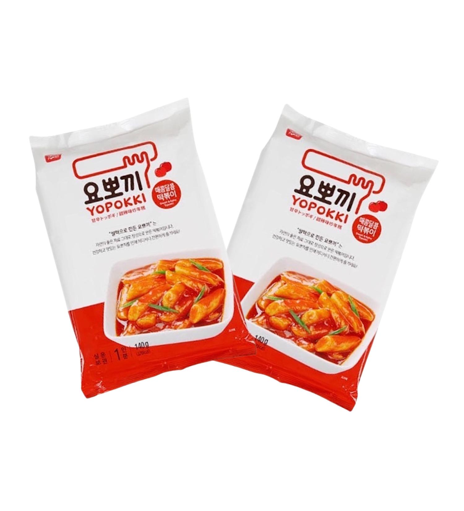 Yopokki Rice Cake Double Pack - Sweet & Sour Korean Instant Tteokbokki 2x140g | OG Asia - Buy Online on SooperMarket.com