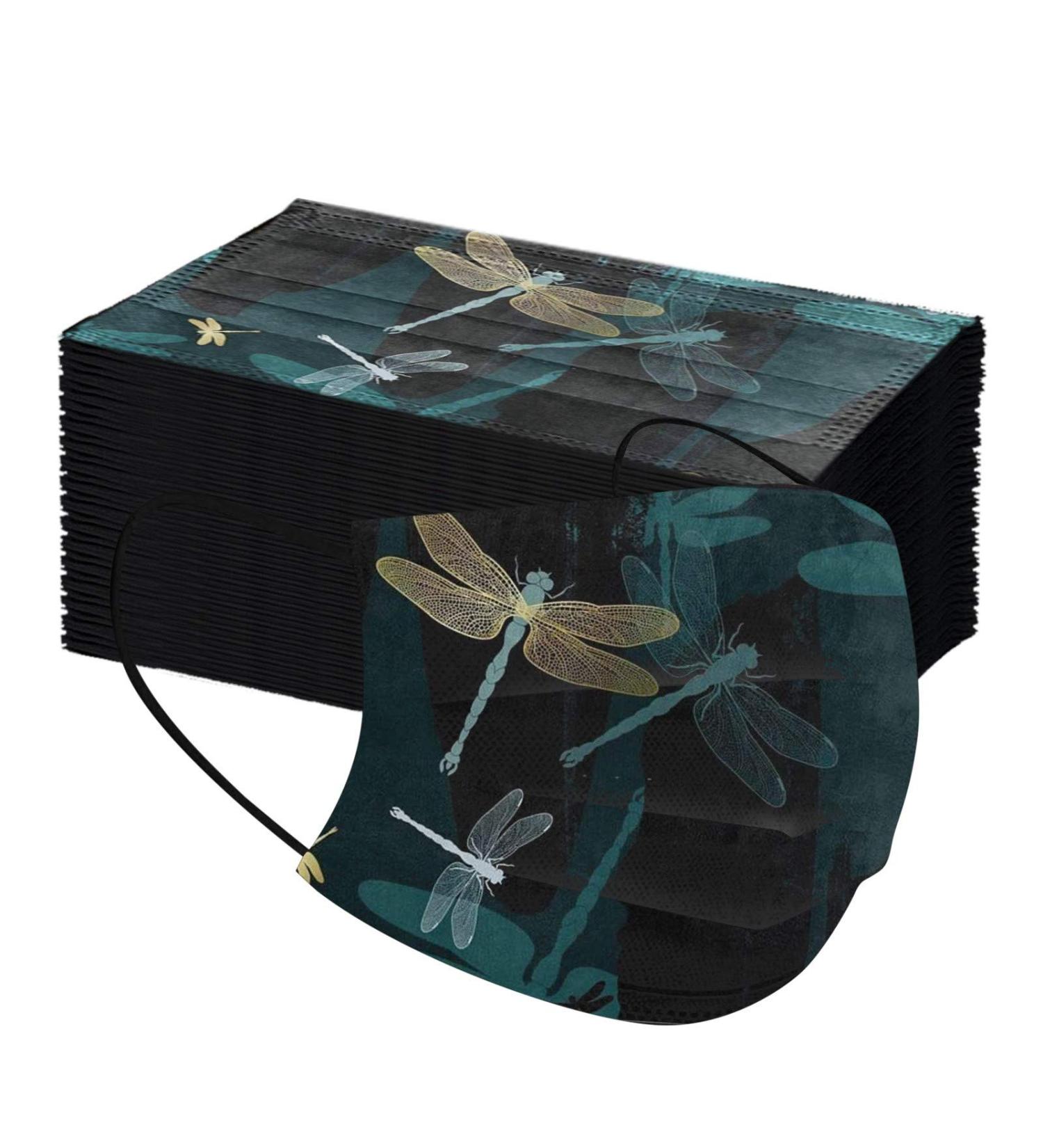 50PC Butterfly Printed Disposable Face Masks | 3-Ply Breathable Design for Full Protection | Lightweight Fashion for Men and Women | Green - Buy Online on SooperMarket.com