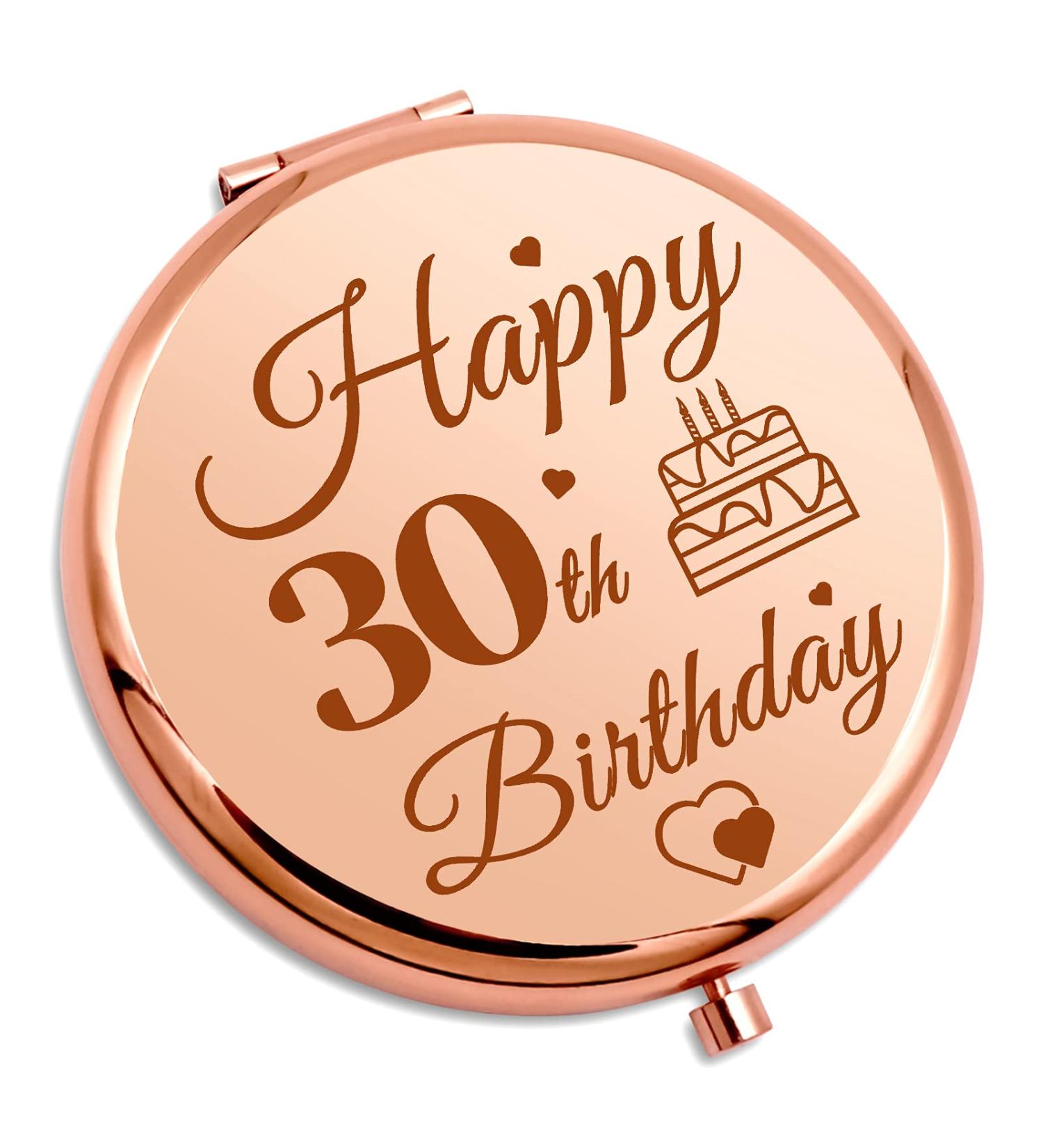Happy 30th Birthday For Women Pocket Makeup Mirror 30 Years Old Gifts For Mom Wife Aunt Sister Friend Rose Gold Travel Makeup Mirror 30th Birthday Gift Gifts For Girls Coworker Travel Compact Mirror - Buy Online on SooperMarket.com