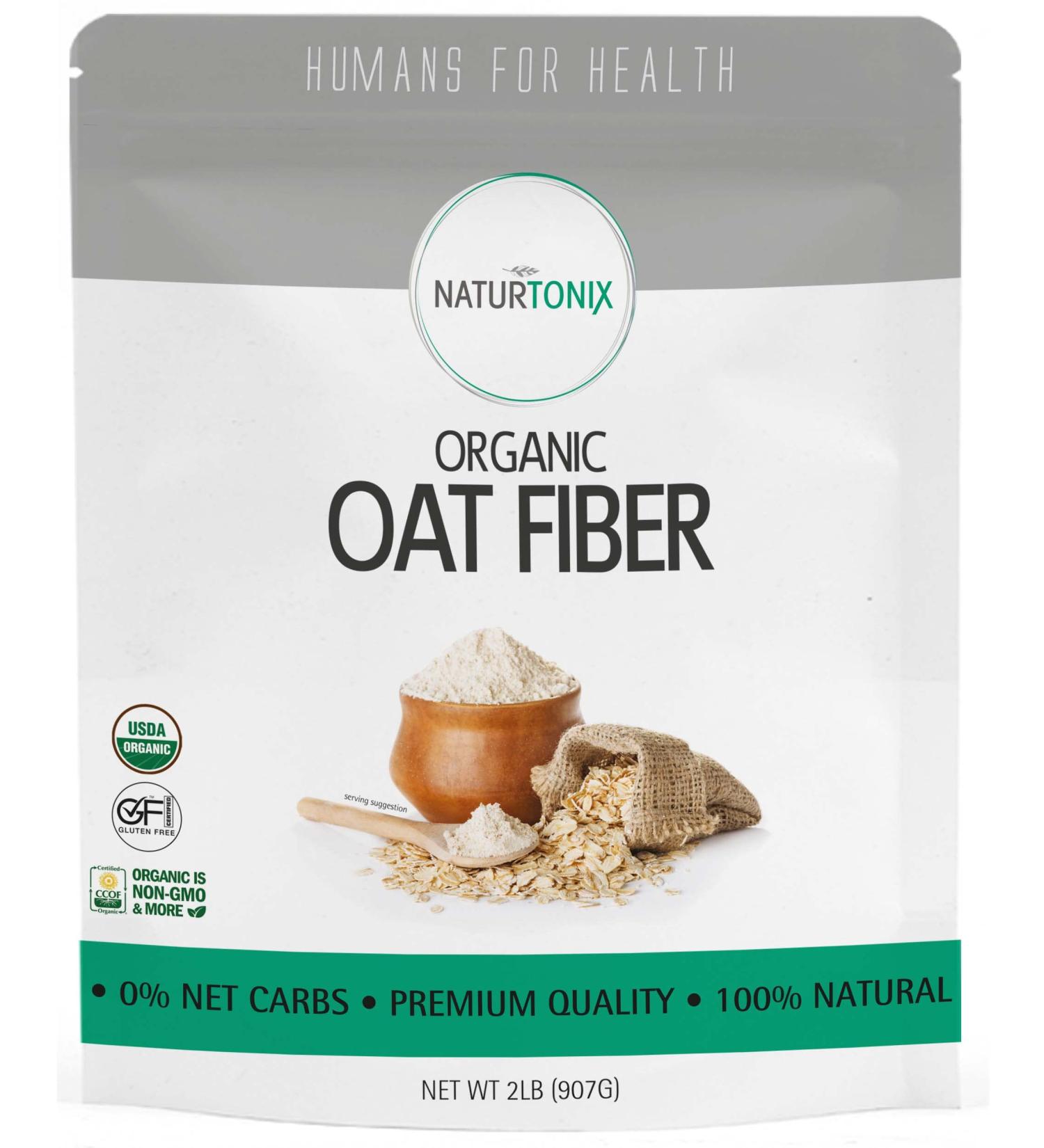 Naturtonix USDA Certified Organic Oat Fiber  Ultra Finely Ground  Non GMO  Vegan  Gluten Free  OU Kosher and Keto Friendly  2 Pounds 2 Pound Organic - Buy Online on SooperMarket.com