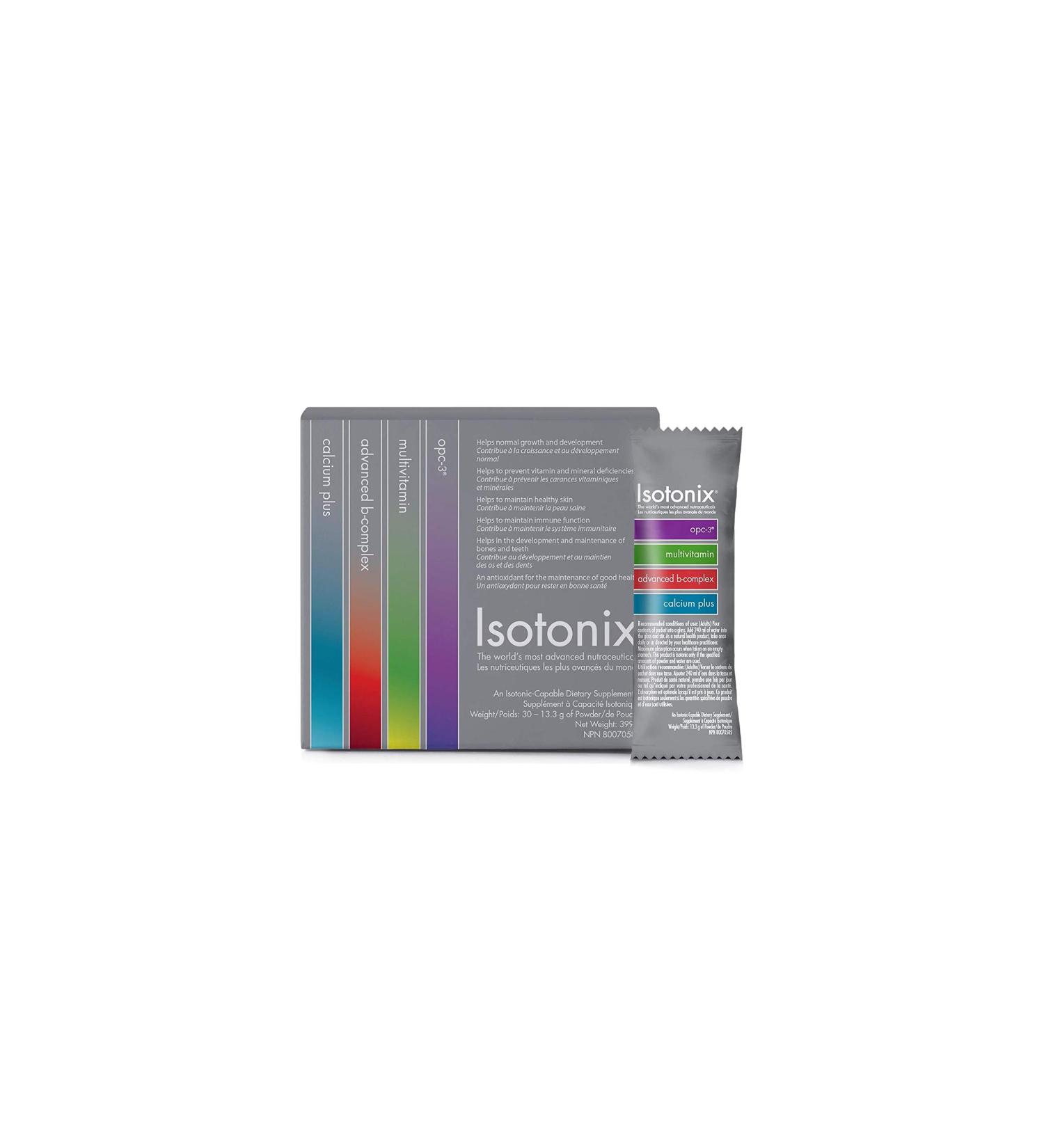 Isotonix Daily Essentials Packets OPC-3 Multivitamin Advanced B-Complex Calcium Plus Maintains Healthy Skin Helps the Development and Maintenance of Bones Cartilage Teeth and Gums Market America (30 Packets) - Buy Online on SooperMarket.com