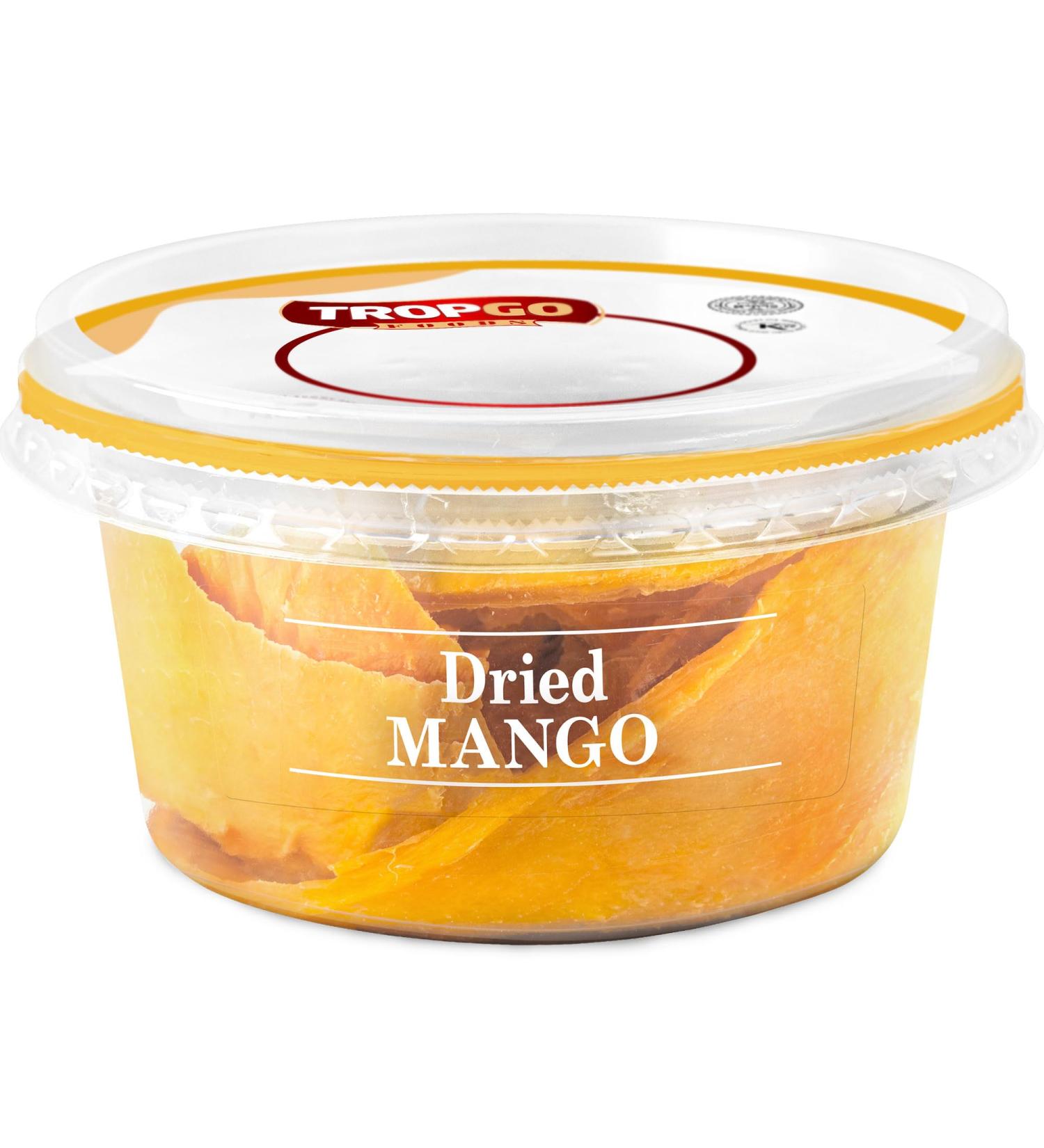 Tropgo Mango slices silver bag - Dried Fruit Bites in Pouch - Lunchbox Snacks - No Added Sugar - High in Fibre Low Calorie Gluten Free Snacks - Healthy Snacks for Adults and Kids (125g) - Buy Online on SooperMarket.com