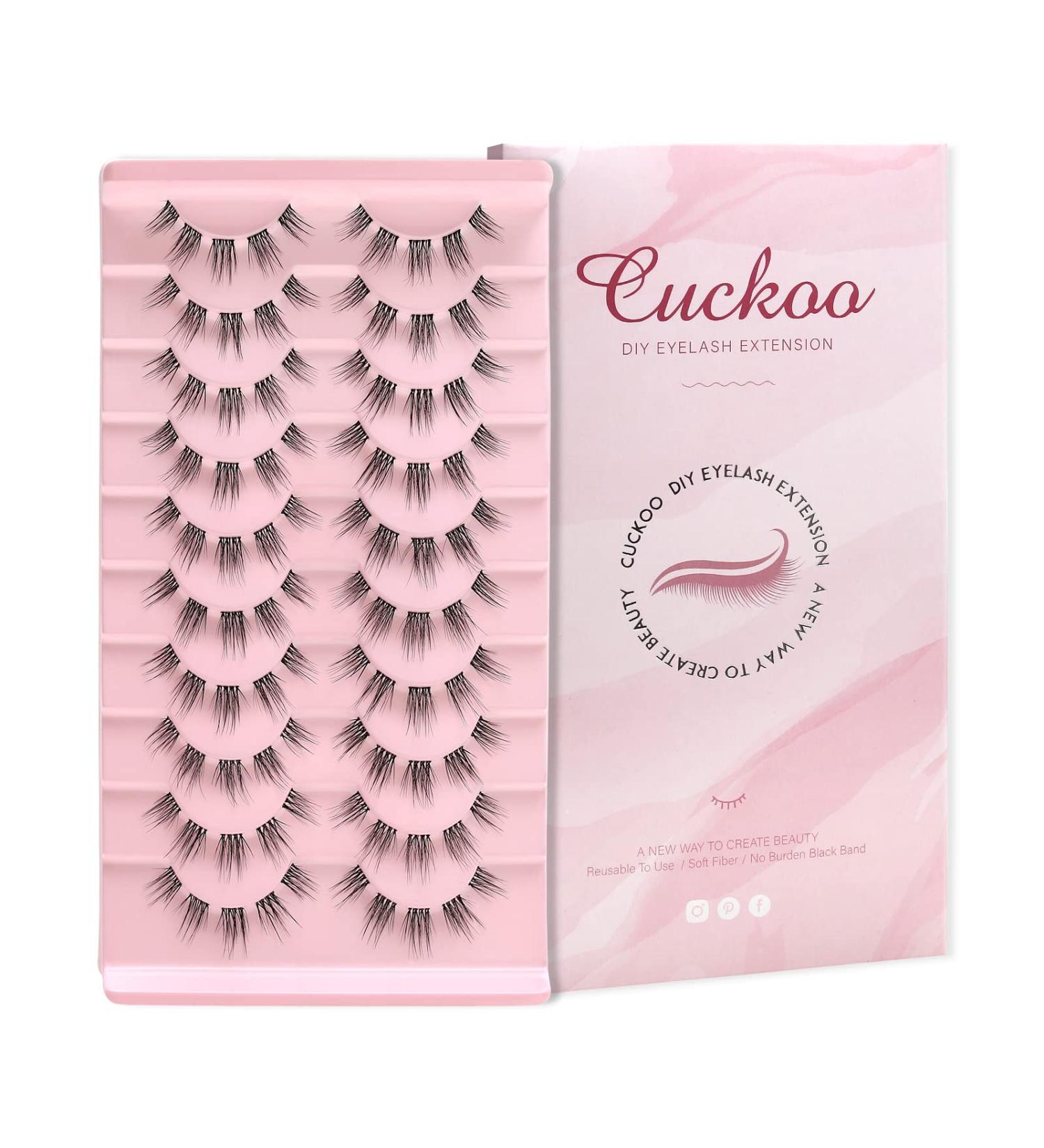Cuckoo DIY Eyelash Extension Kit - 100 Clusters Volume Lashes Set for 3D Effect - Glue Bonded Individual False Eyelashes for Natural Look - Buy Online on SooperMarket.com