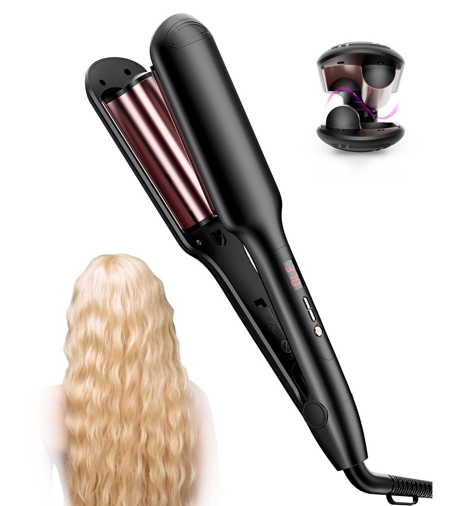 Buy ANWA Double Barrel Hair Waver Crimper Tool - 1 Inch Ceramic Curling Iron for Beach Waves - International Shipping Available - Buy Online on SooperMarket.com