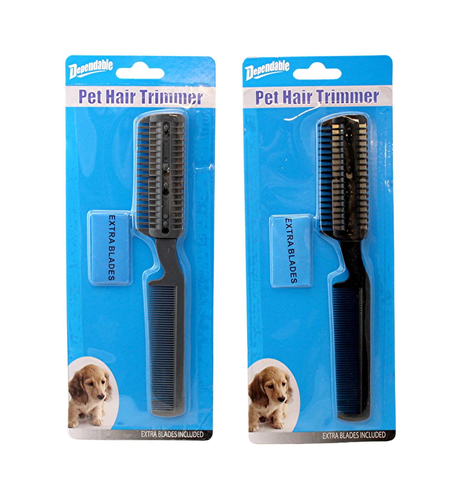 2 Pack Manual Pet Hair Trimmer with Extra Blades and Comb - Grooming Razor for Dogs and Cats - Buy Online on SooperMarket.com