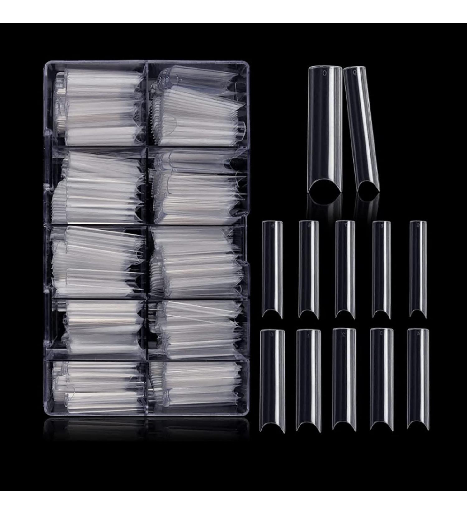 Kalolary 500PCs Extra Long Transparent C Curve Nail Tips XXL Coffin Shape French Fake Nails for Nail Art & Manicure - Buy Online on SooperMarket.com