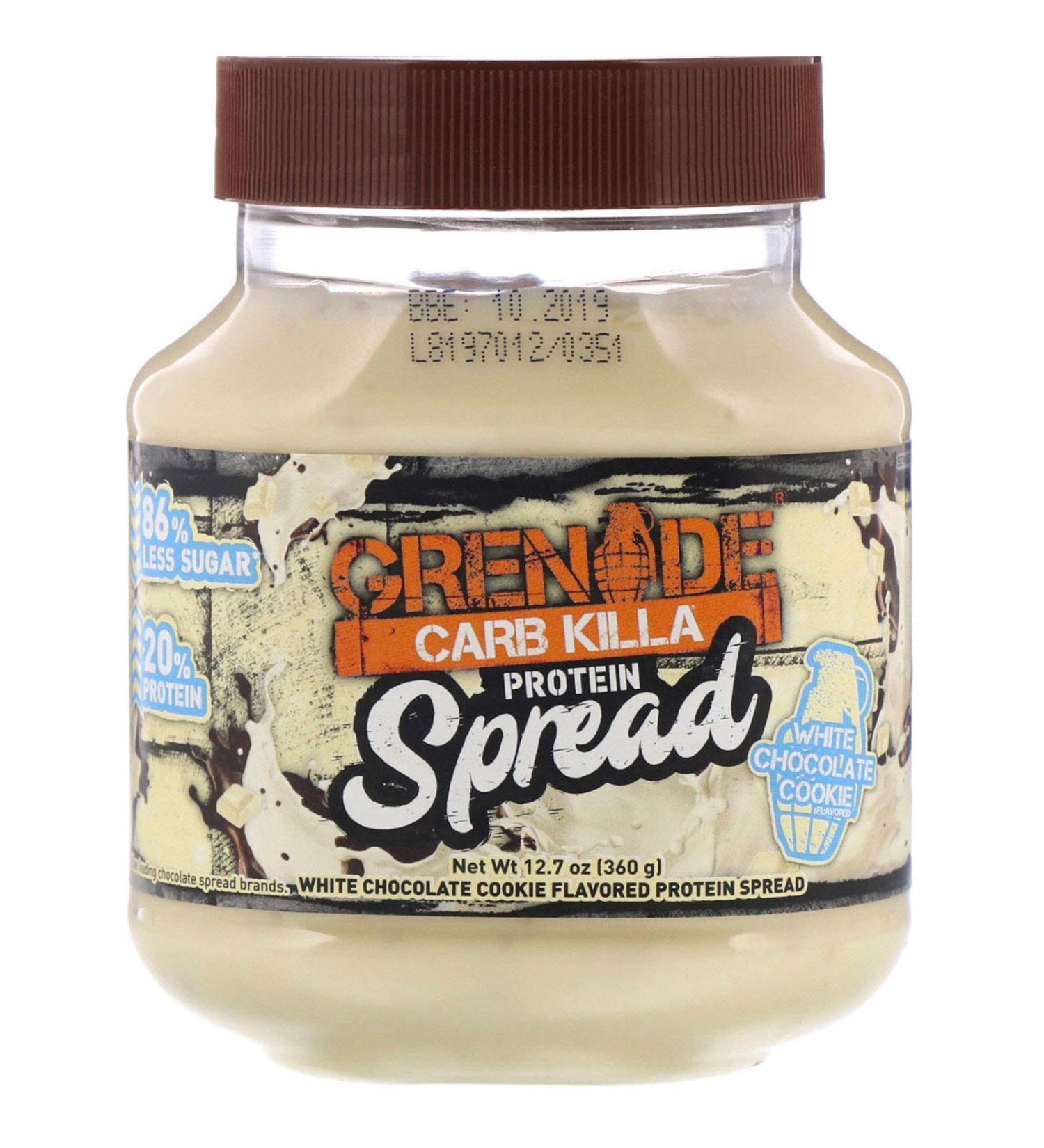 Grenade Carb Killa Protein Chocolate Spread | 7g High Protein Snack | High Protein Low Sugar | No Stir | White Chocolate Cookie, 12.7oz
