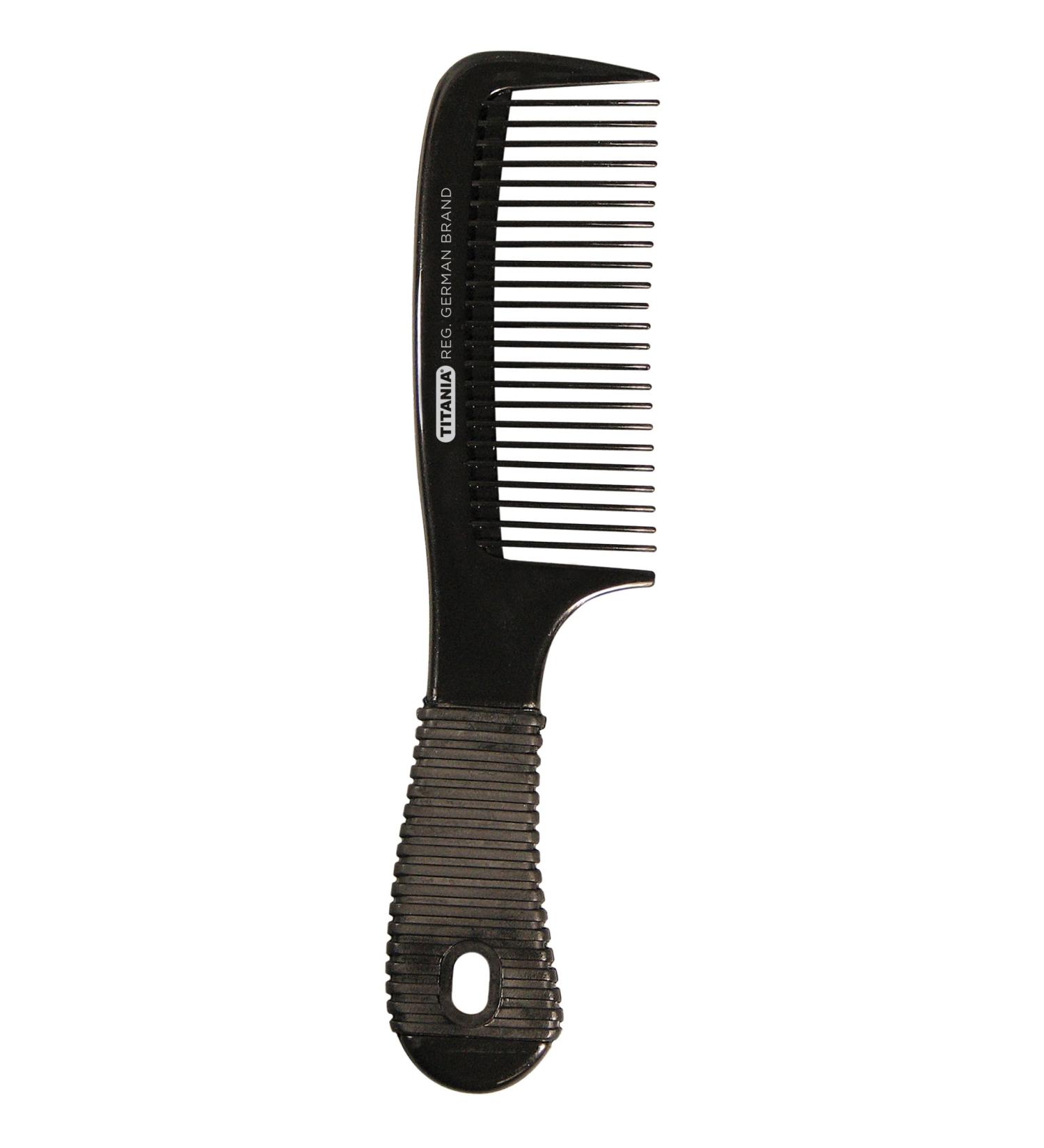TITANIA handle comb rubber handle approx. 20.5 cm black 1 pack (1 x 47 g)
