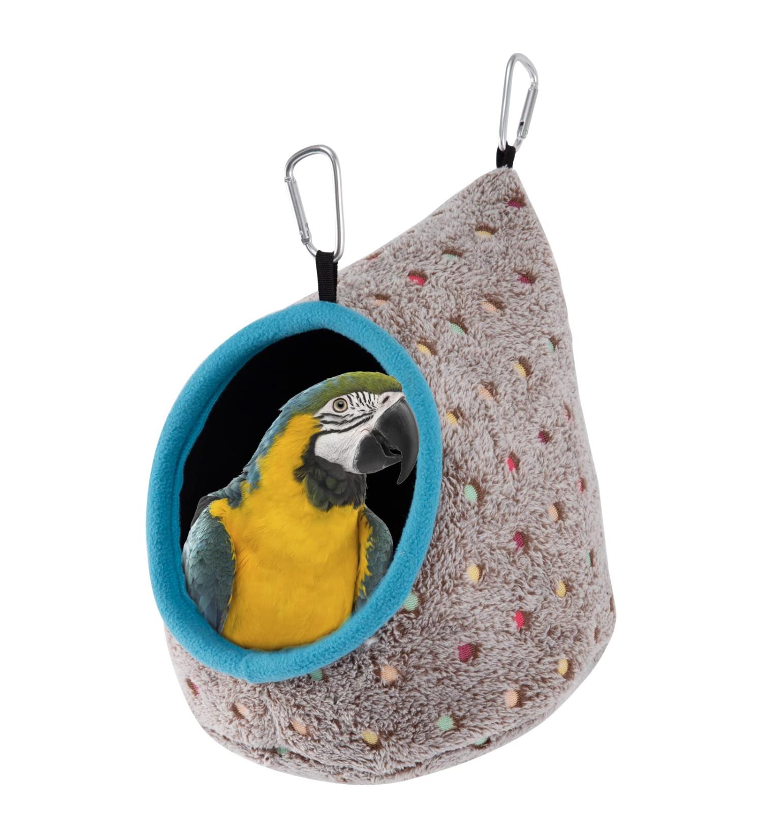 MEWTOGO Winter Warm Bird Nest with Fixable Opening - Plush Snuggle Parrot House for Various Bird Species - Buy Online on SooperMarket.com