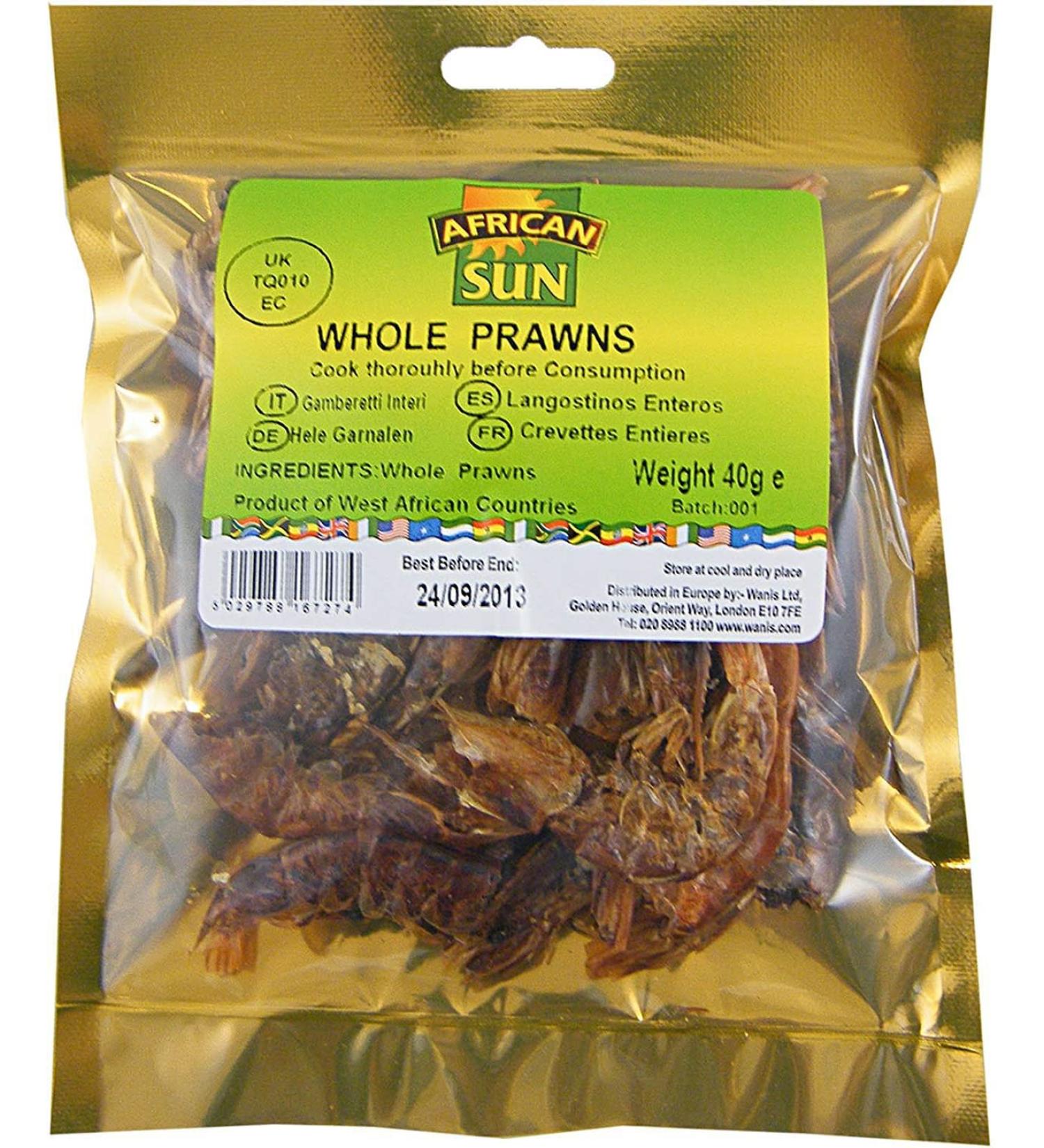 African Sun Whole Prawns 40g-Fd