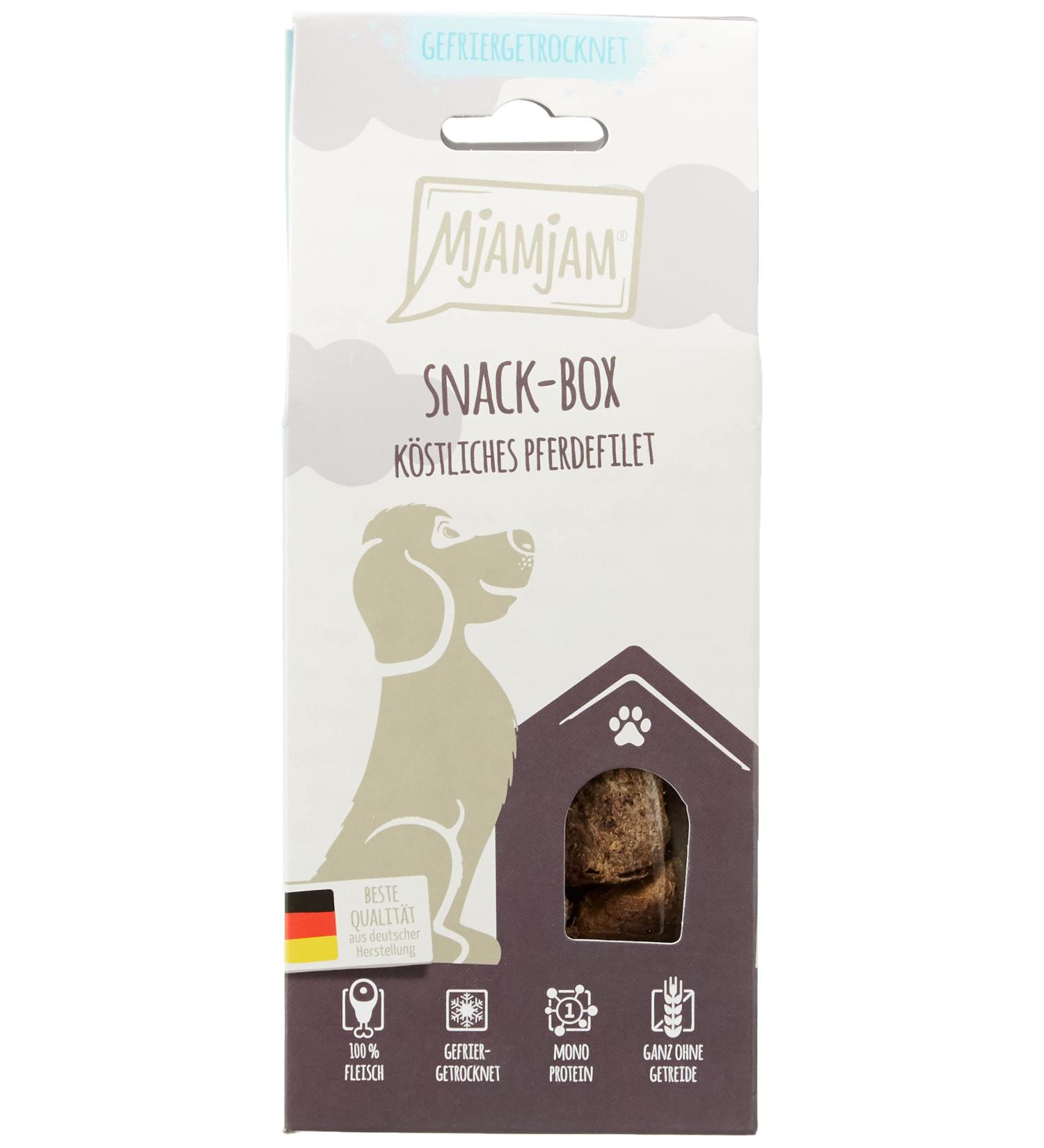 MjAMjAM Snack Box for Dogs - Delicious Horse Fillet Treats 80g (Pack of 5) | International Shipping Available - Buy Online on SooperMarket.com