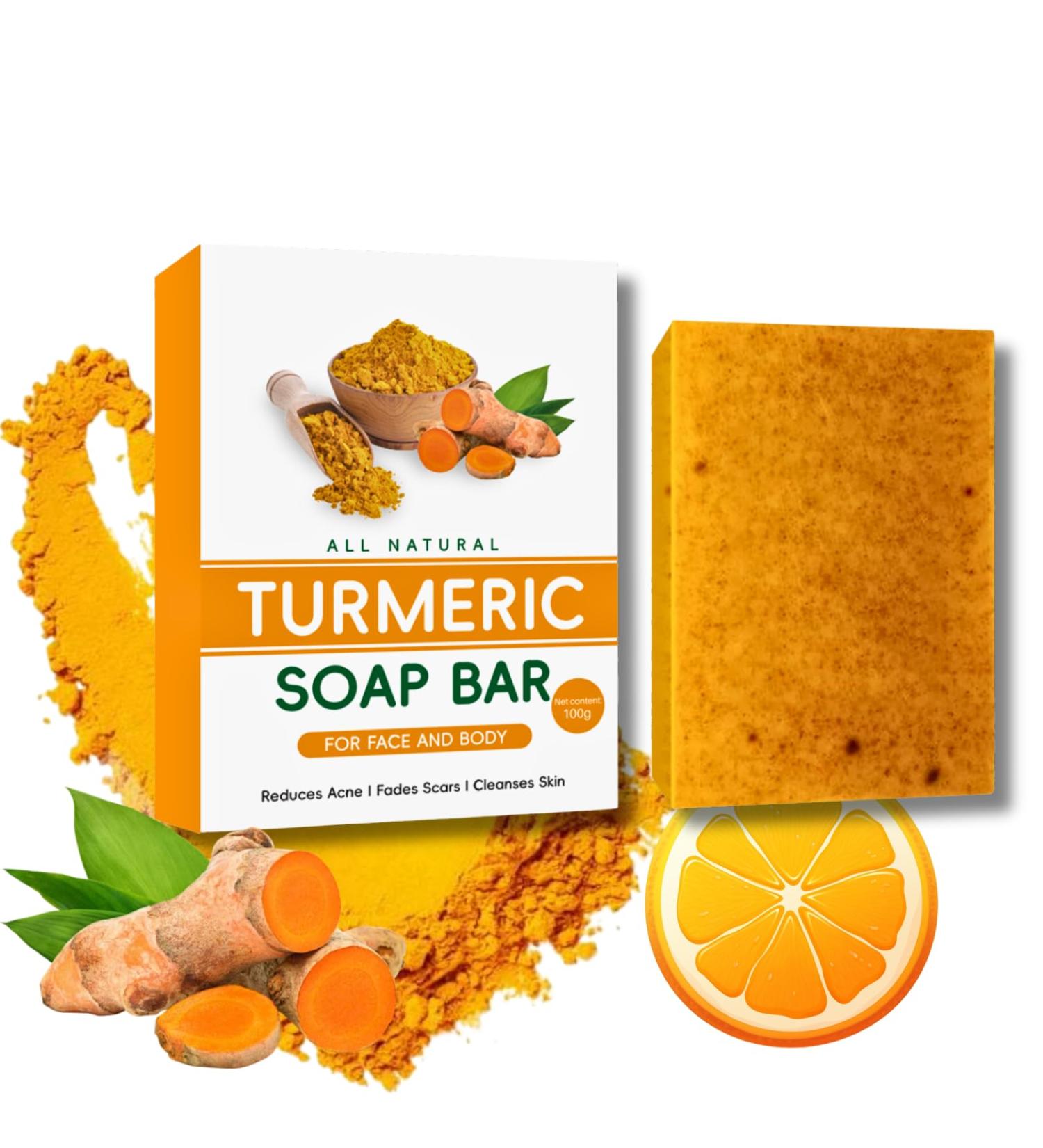Turmeric Kojic Acid Soap Turmeric Soap Nature Turmeric Soap Dark Spot Corrector Pure Turmeric Handmade Soap Bar For Face & Body Moisturizing Erase Fine Lines Friendly Vegan&Cruelty Free - Buy Online on SooperMarket.com