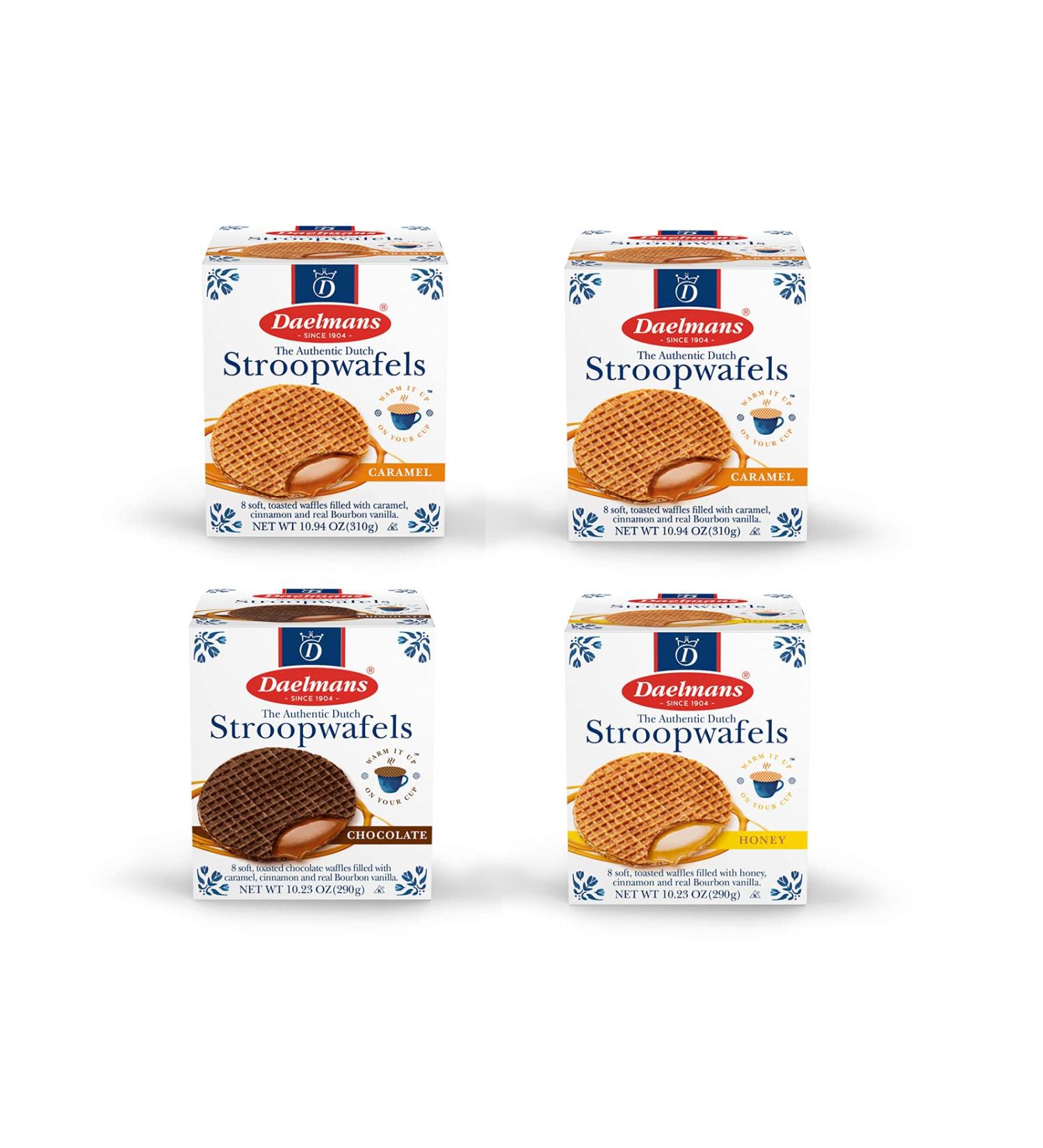 Daelman Stroopwafel - Authentic Dutch Waffle Cookies Made In Holland (4 Pack Assortment) - Buy Online on SooperMarket.com