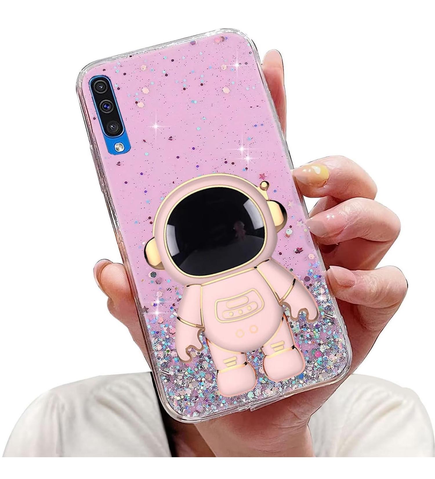 Buy Tivenfezk Nadoli Astronaut Hidden Stand Shell for Samsung Galaxy A50/A30S - Glitter Soft Silicone Protective Cover in Pink - Buy Online on SooperMarket.com