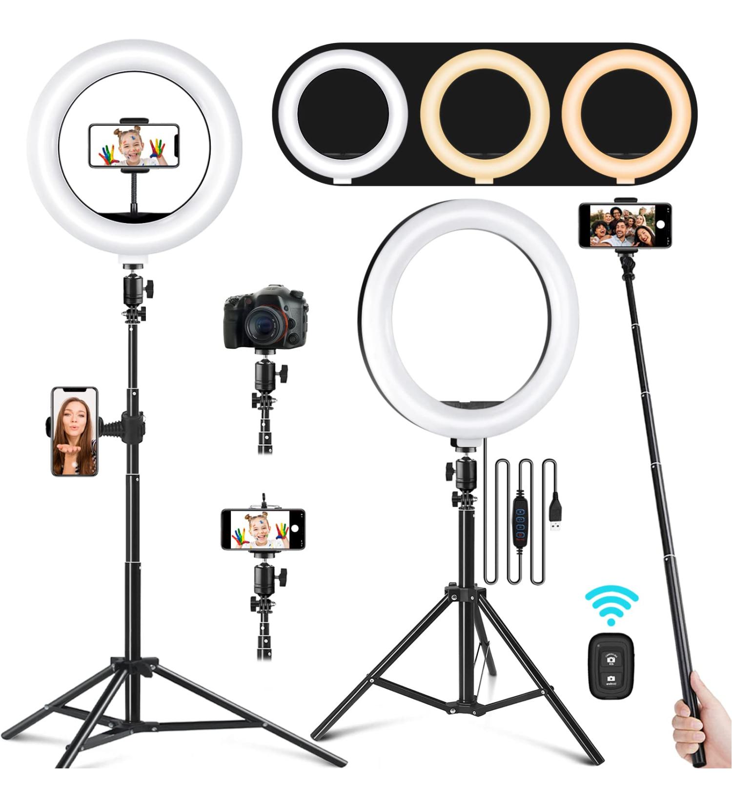 Follow Focus, Light with Stand and Phone Holder Black