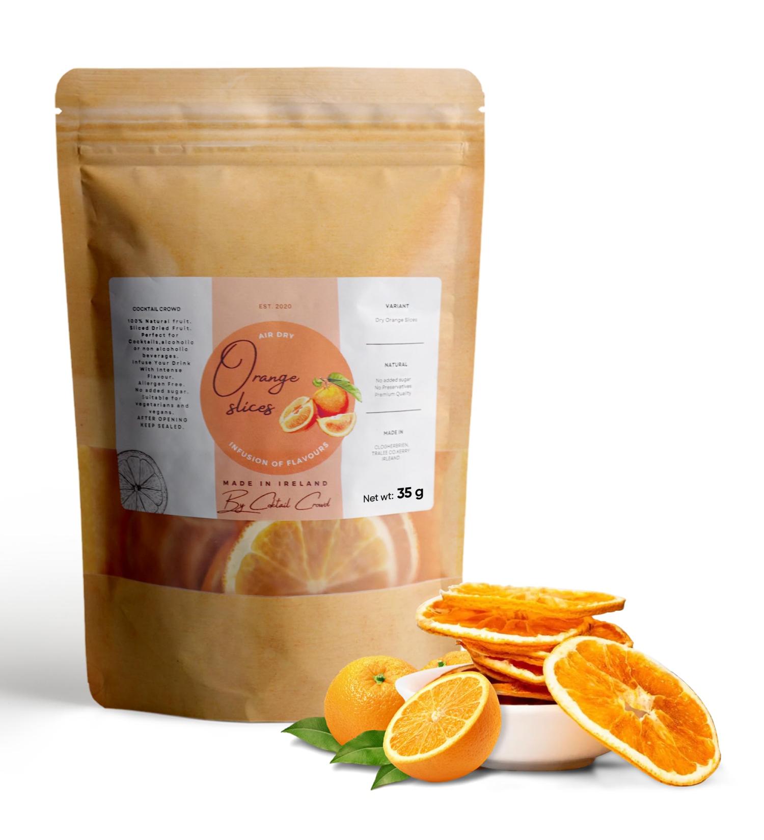 Cocktail Crowd Dried Orange Slices Wheels Cocktail Garnish Orange Slices Nothing Added Dehydrated Gluten & Sugar Free Orange Slices for Drinks Fruits for Drinks Cocktail Gins (35.00 Grams) 35.0 grams - Buy Online on SooperMarket.com