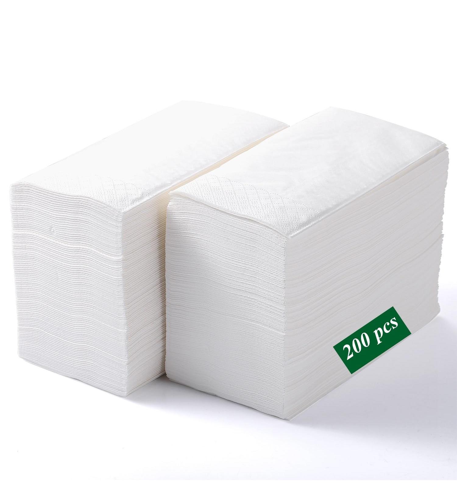 LEKOCH 200 pcs Disposable White Napkins - Premium 2 Ply Wedding Napkins 40x40 - Perfect for Events & Parties - Buy Online on SooperMarket.com