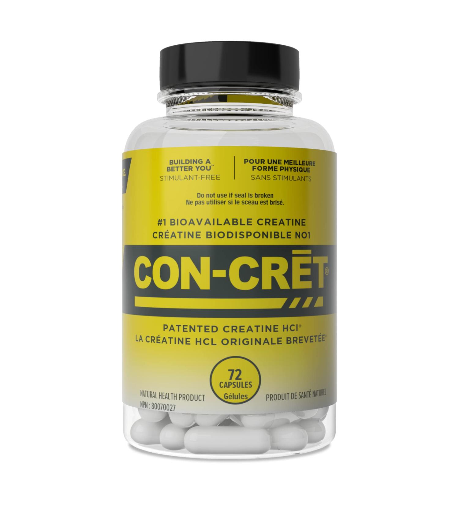 CON-CRET Creatine HCl Capsules | Muscle Cognitive Cellular Energy Support | No Bloating or Cramps | Strength & Endurance | Creatine Pills (72 Count) - Buy Online on SooperMarket.com