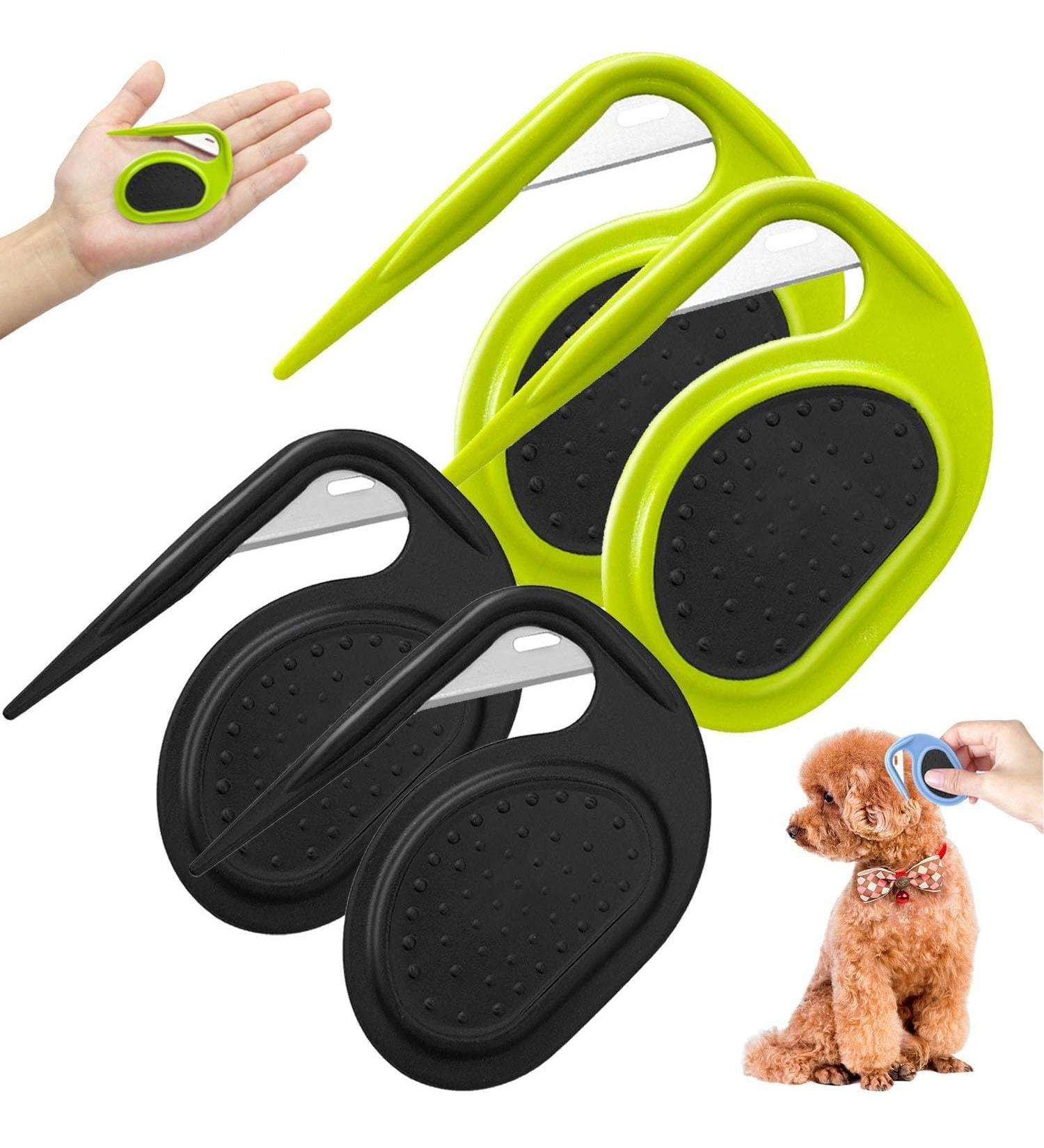 Pulunto Dog Comb Set - 4 Piece Fur Care Kit for Pets | Grooming Tool for Open Knots & Trimming | Ideal for Puppies - Green & Black - Buy Online on SooperMarket.com