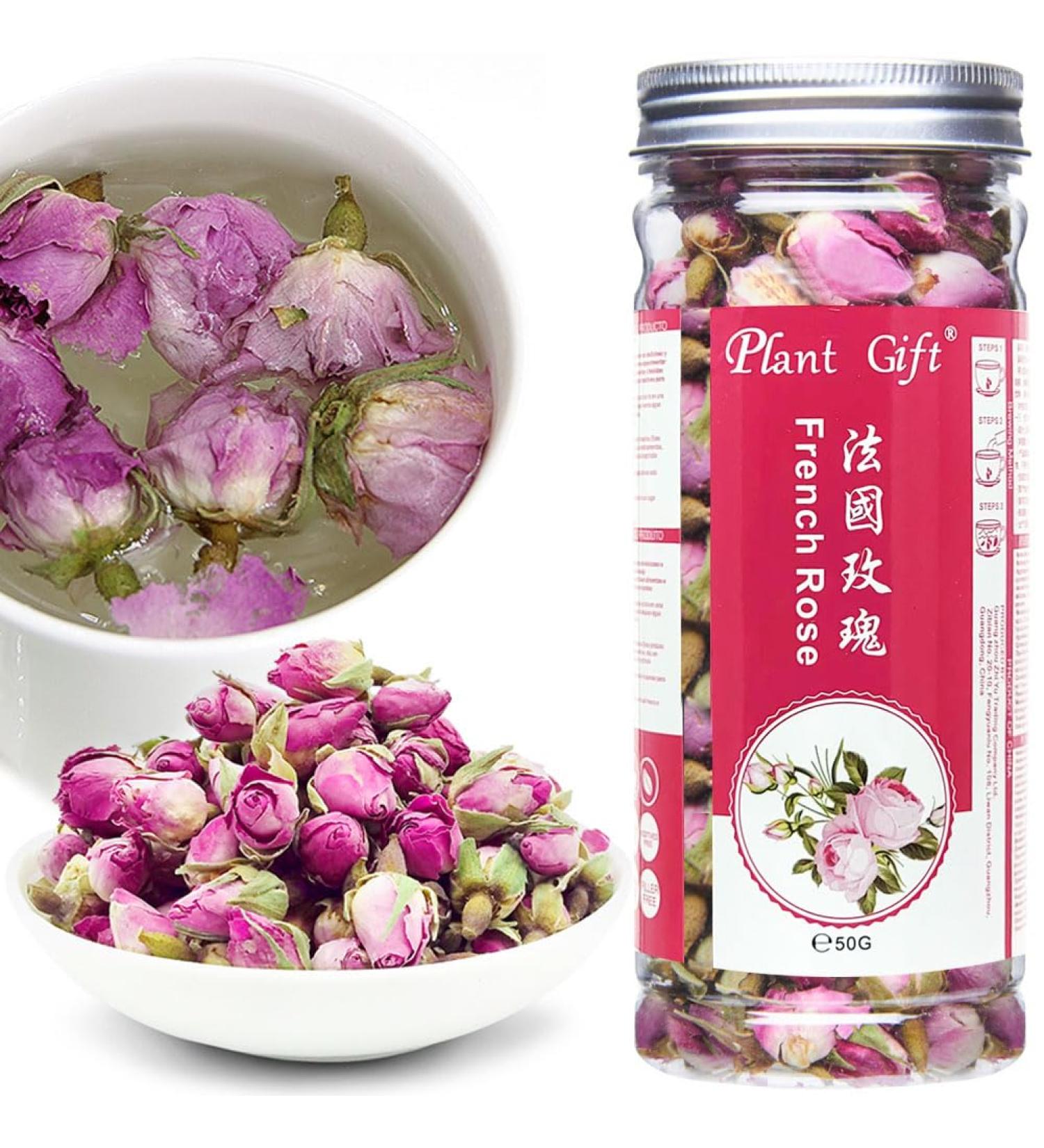 Buy France Rose Tea - Fragrant Natural Rosa Damascena Buds | 50g | Premium Herbal Flower Tea for Health - Buy Online on SooperMarket.com