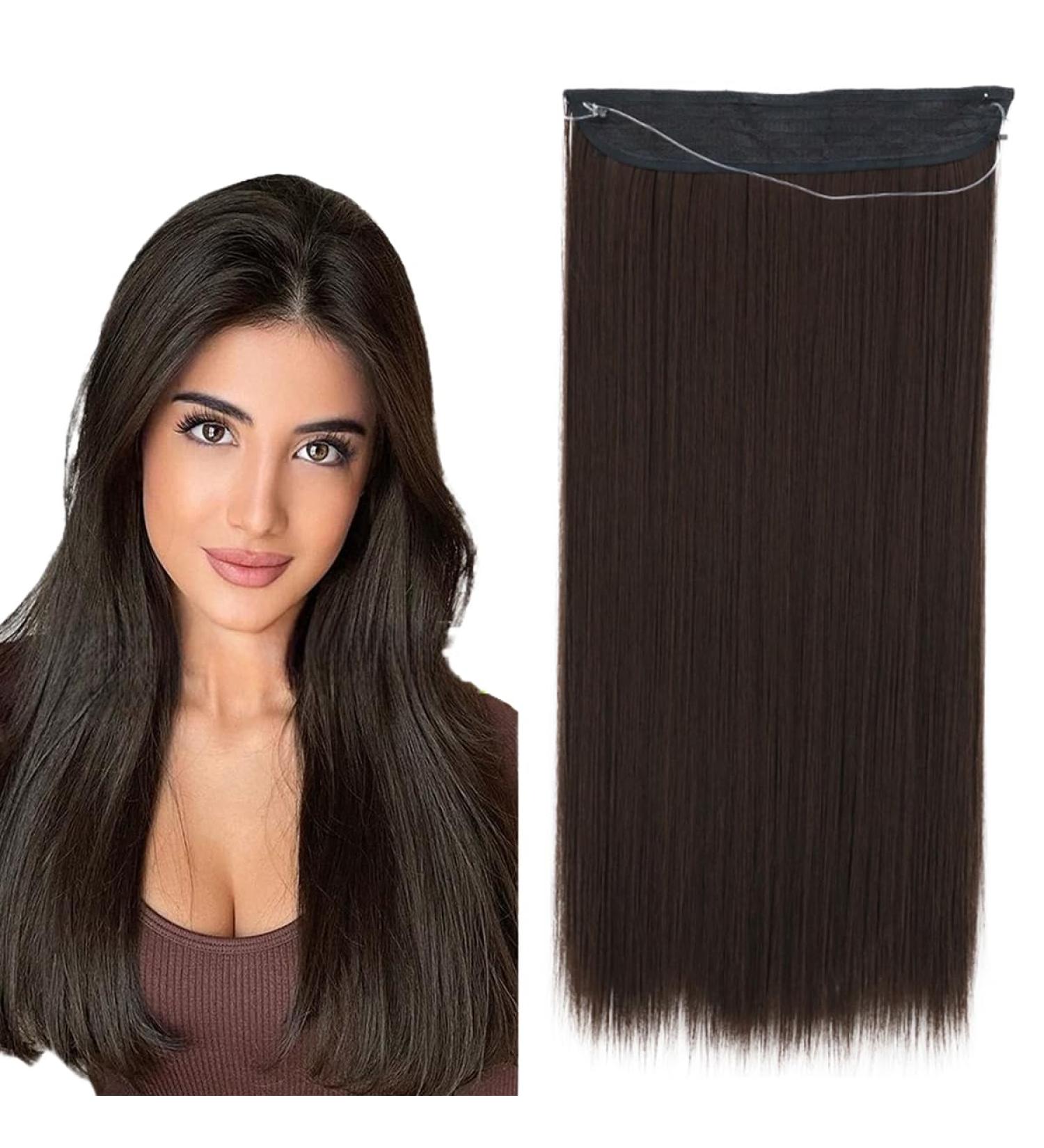 prinfantasy Hair Extensions with Adjustable Size Hair Piece Straight Hairpieces for Women Dark Brown Hair Pieces Silky Straight Nail Tip Keratin Utips Hair Extension 22" MW185 GBMW185 22 Inch - Buy Online on SooperMarket.com
