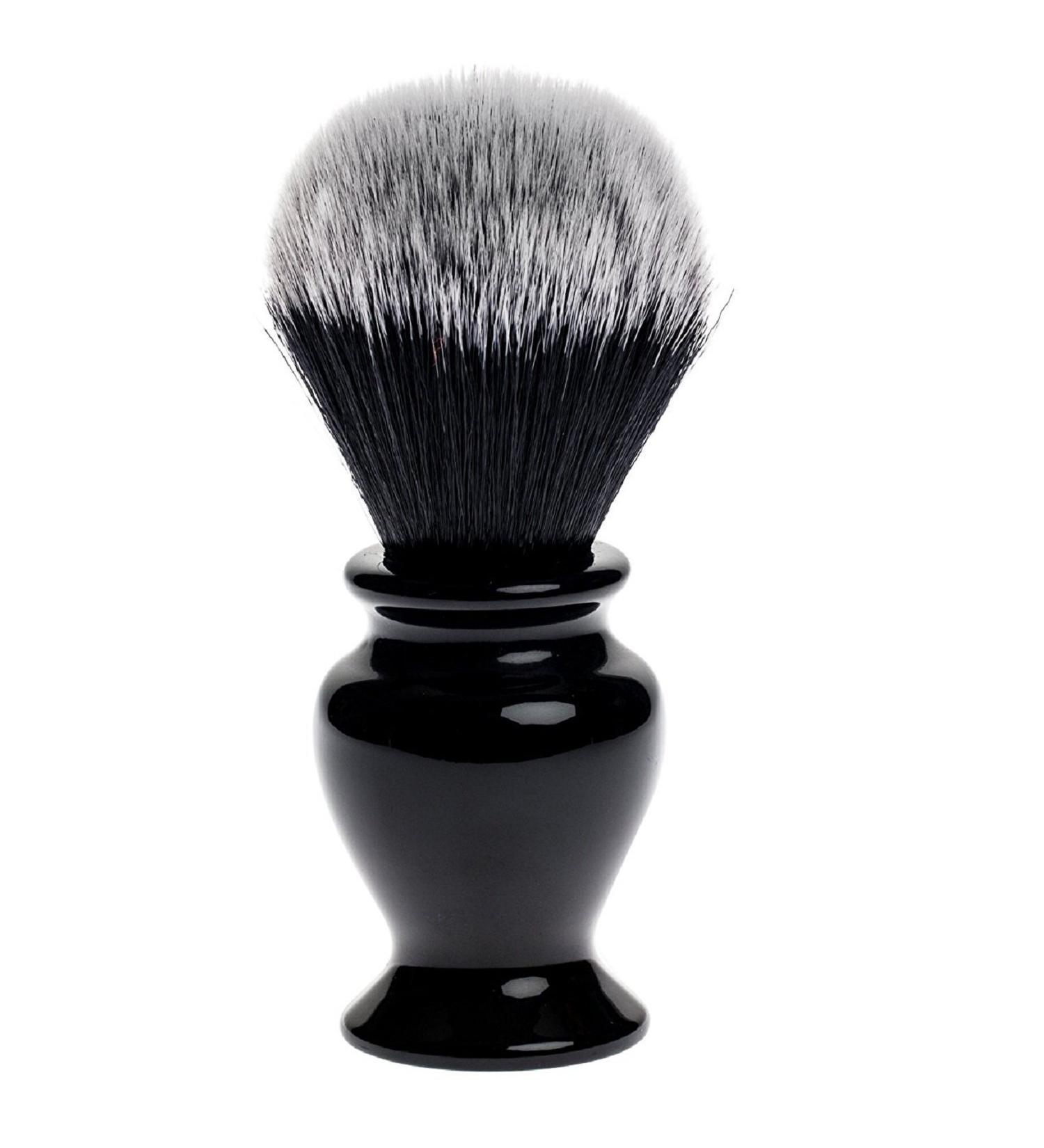 Fendrihan Black and White Synthetic Shaving Brush with Resin Handle for Personal and Professional Shaving (Knot: 24 mm) 1 Count (Pack of 1)