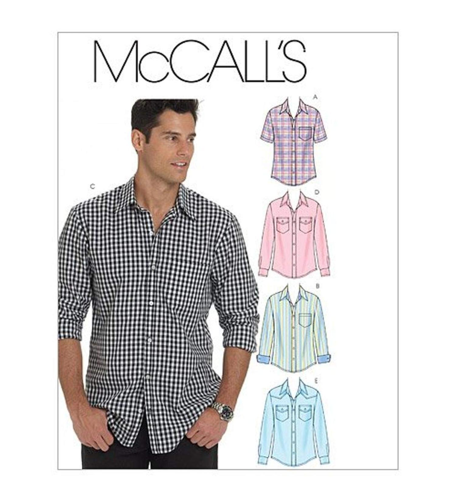 McCall's Patterns M6044 Men's Shirts, Size XM (SML-MED-LRG)