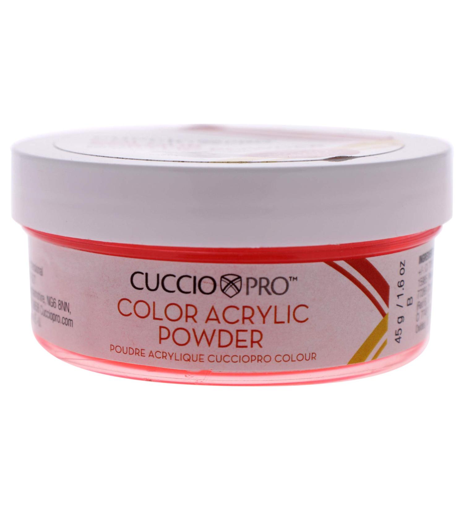 Cuccio Pro - Color Acrylic Powder - Neon Cherry - for Women - Acrylic Powder - 1.6 oz