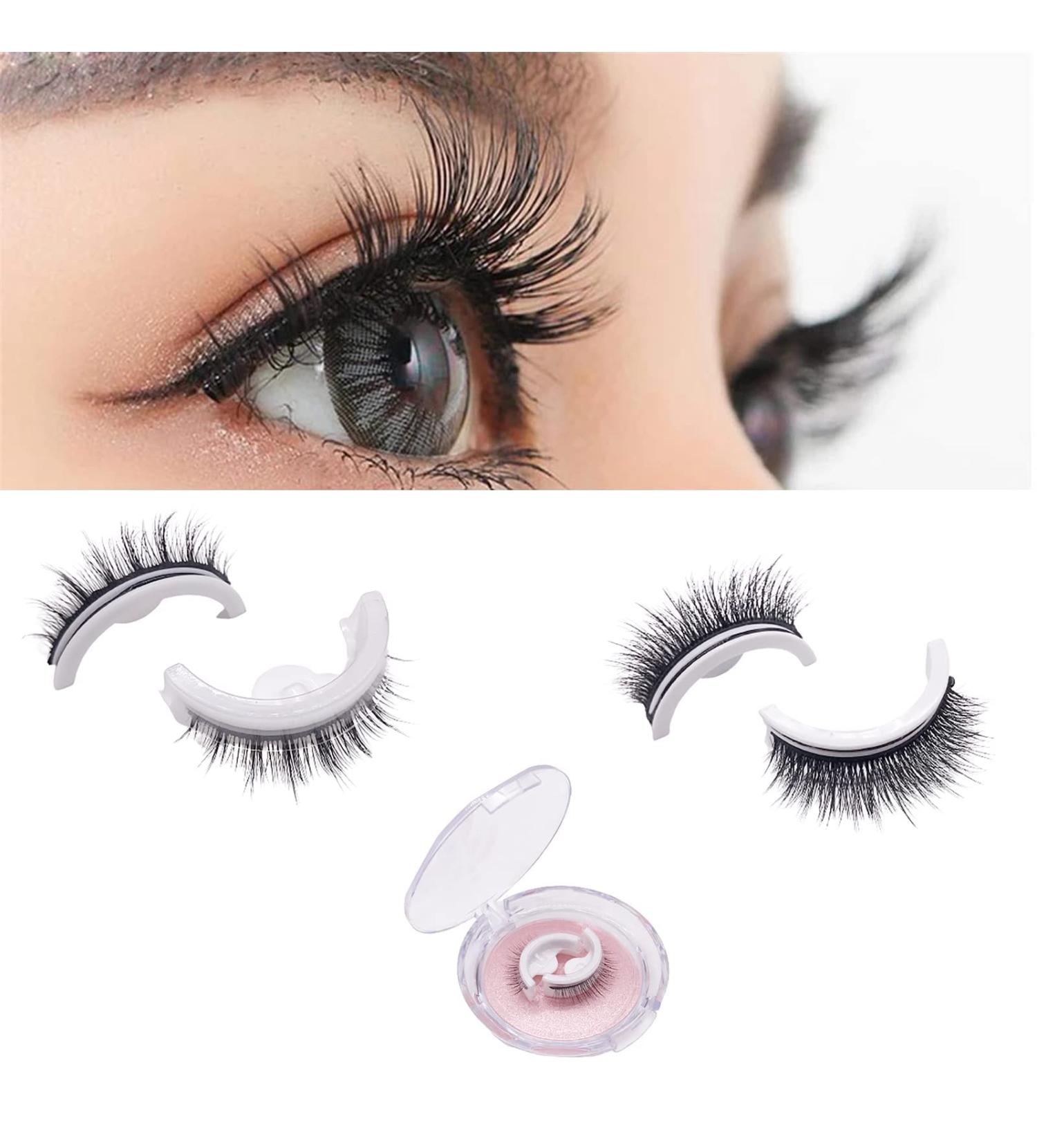 Buy 2 Pairs of Reusable Self-Adhesive Thick Eyelashes - Natural & Glue-Free | International Shipping Available - Buy Online on SooperMarket.com