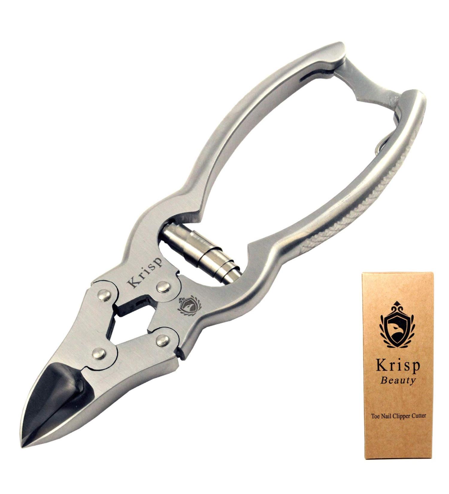 Toenail Clippers for Thick Ingrown Nails - Heavy Duty Surgical Stainless Steel Cutter for Men & Seniors | Krisp Beauty - Buy Online on SooperMarket.com