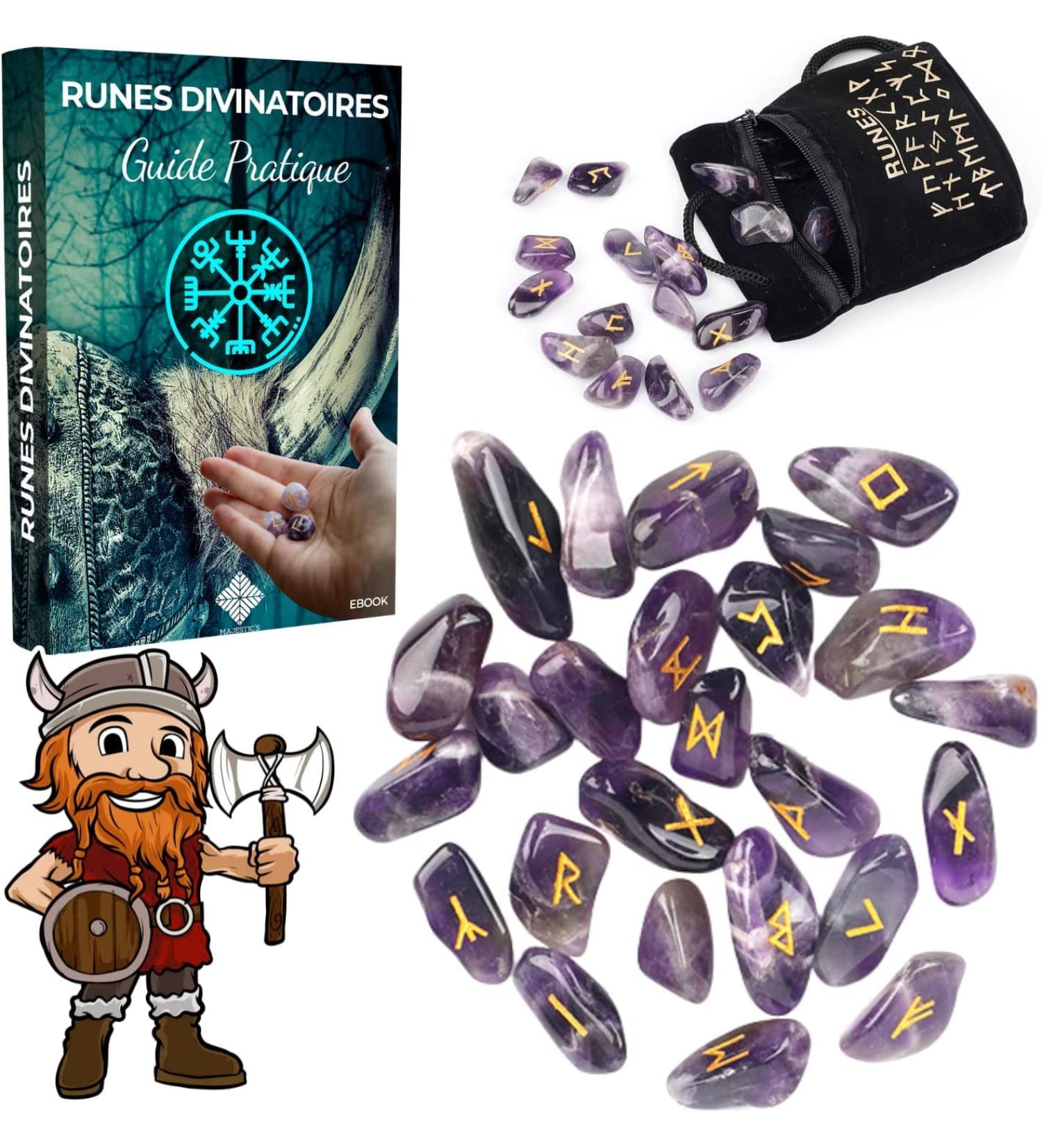 Buy Majestics Amethyst Runes - International Shipping | Healing Crystals & Spiritual Tools - Buy Online on SooperMarket.com