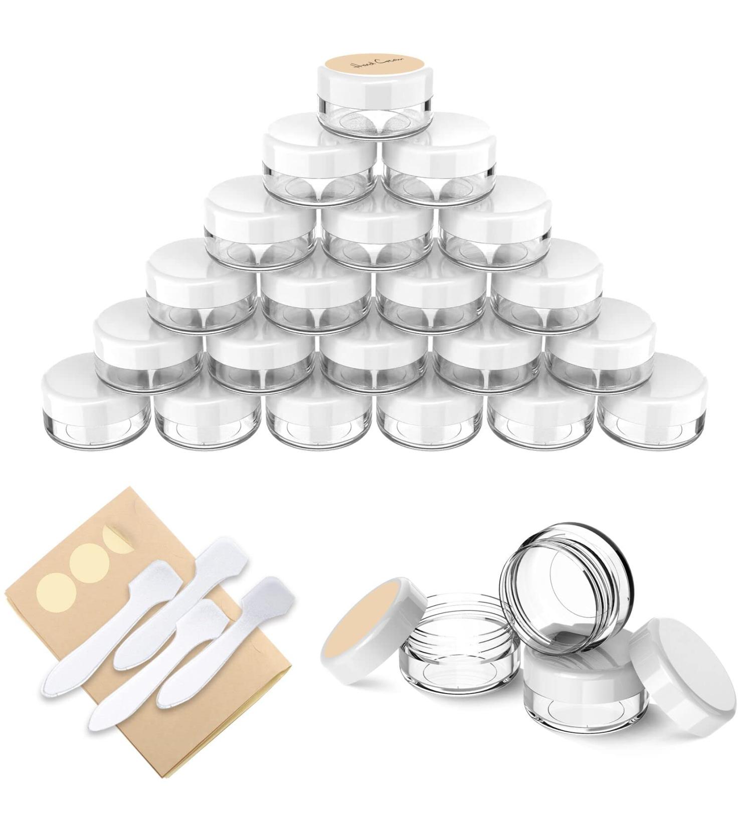 24-Pack 10ml Clear Empty Cream Can - Transparent Jars with Screw Cap for Lotions Candles & Cosmetics - Buy Online on SooperMarket.com