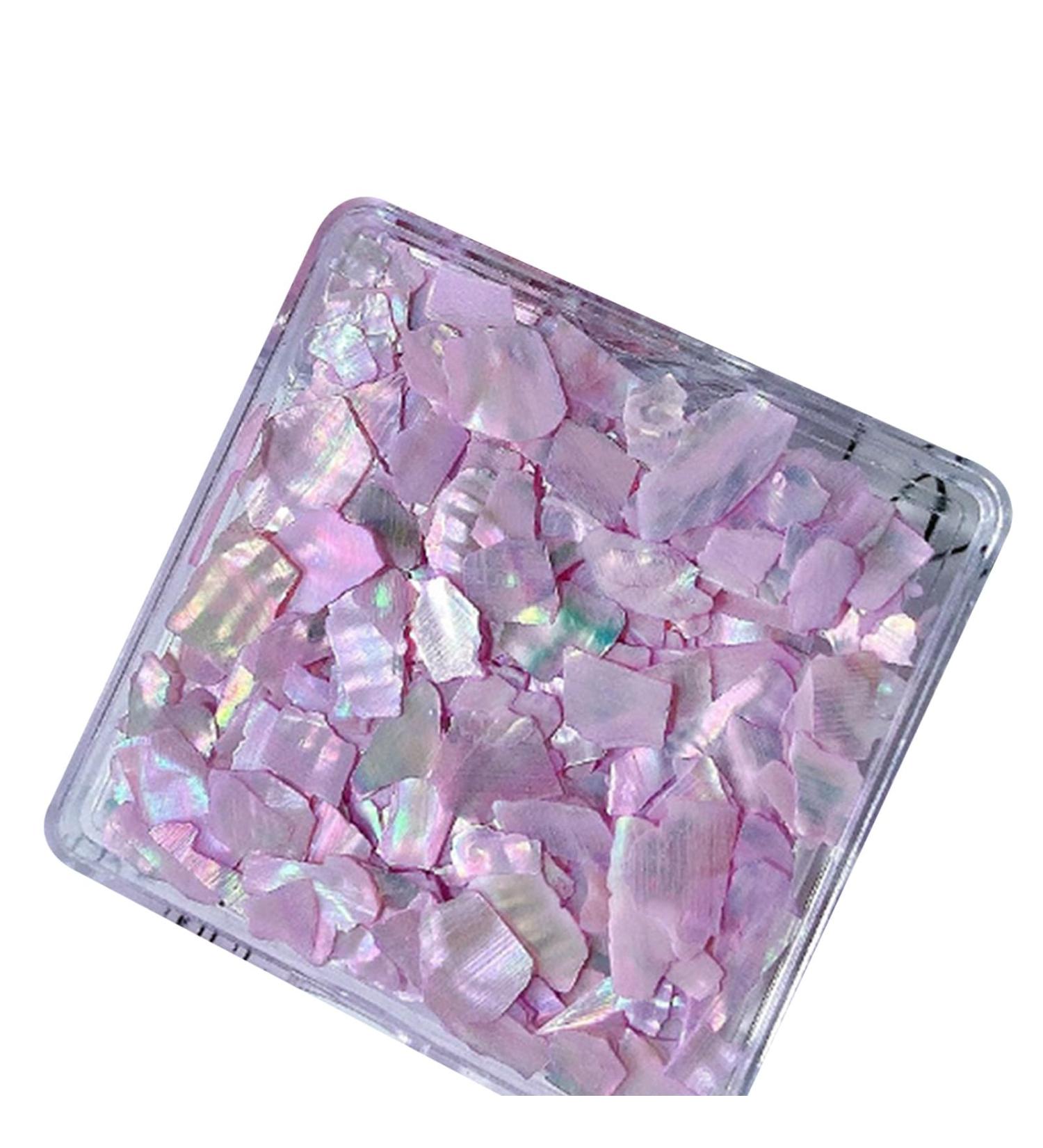Irregular Shell Slices Nail Supplies Colorful Shell Nail Art Slices 3D Nail Art Flakes For Manicure Decoration DIY Nail Art Shells lavender purple - Buy Online on SooperMarket.com