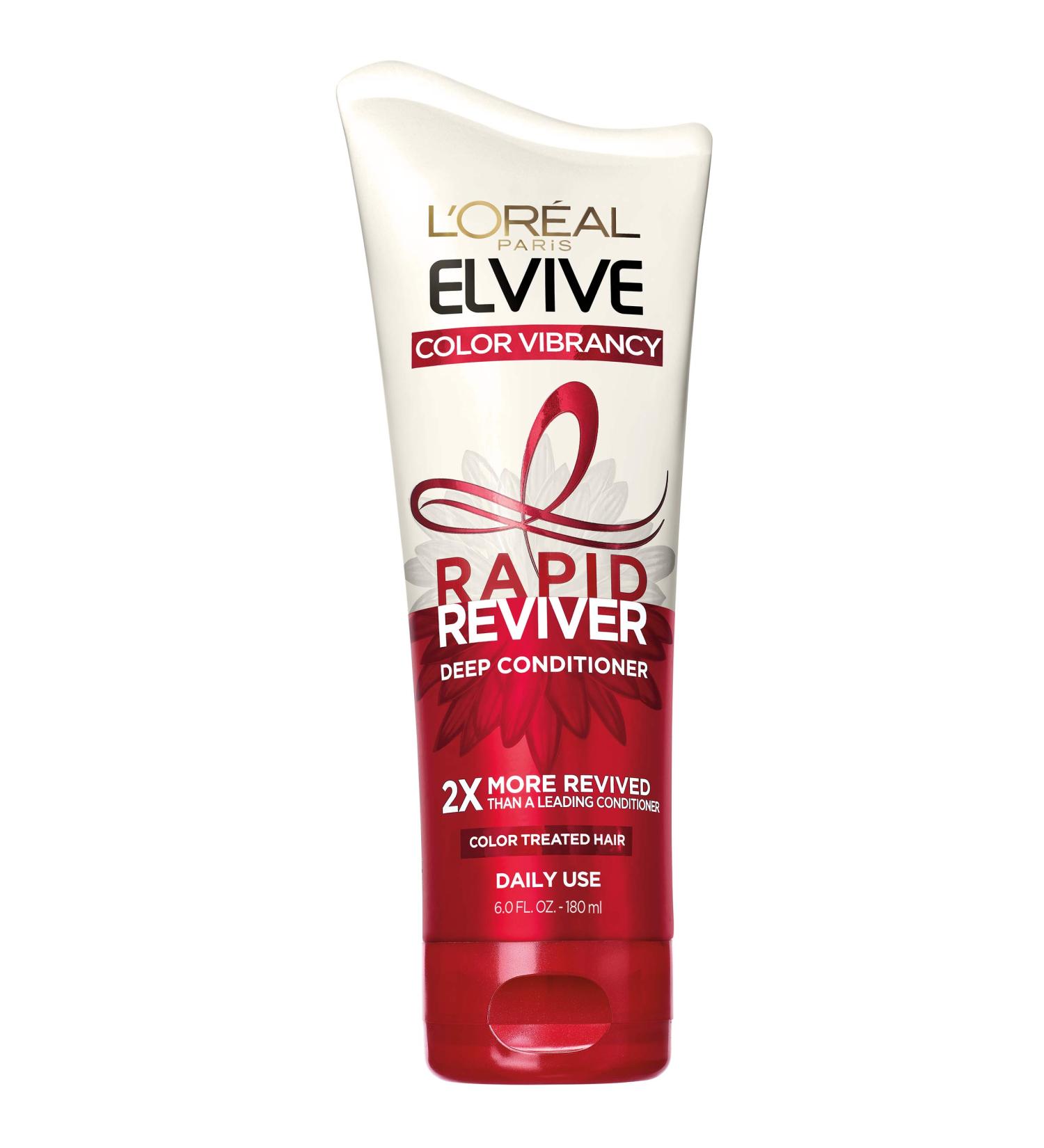 L'Oreal Paris Elvive Color Vibrancy Rapid Reviver Deep Conditioner 6 oz - Repairs Damaged Color-Treated Hair with Serum & Antioxidants - Buy Online on SooperMarket.com