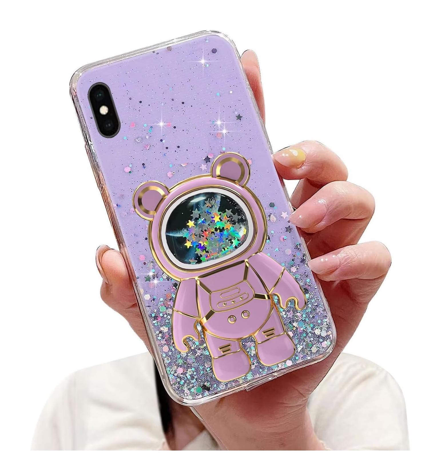 Buy Tivenfezk Nadoli iPhone X/XS Case - Glitter Astronaut Soft Silicone Shell with Hidden Stand | International Shipping - Buy Online on SooperMarket.com