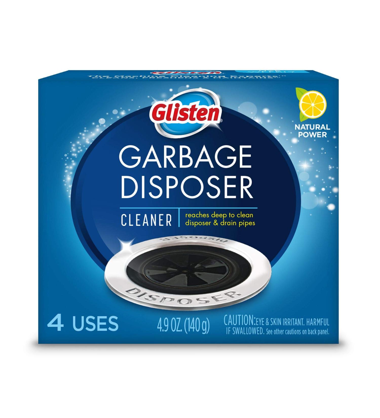 Glisten Garbage Disposal Cleaner and Odor Eliminator with Foaming Action Removes Buildup and Cleans Lemon Scent 4 Uses - Buy Online on SooperMarket.com