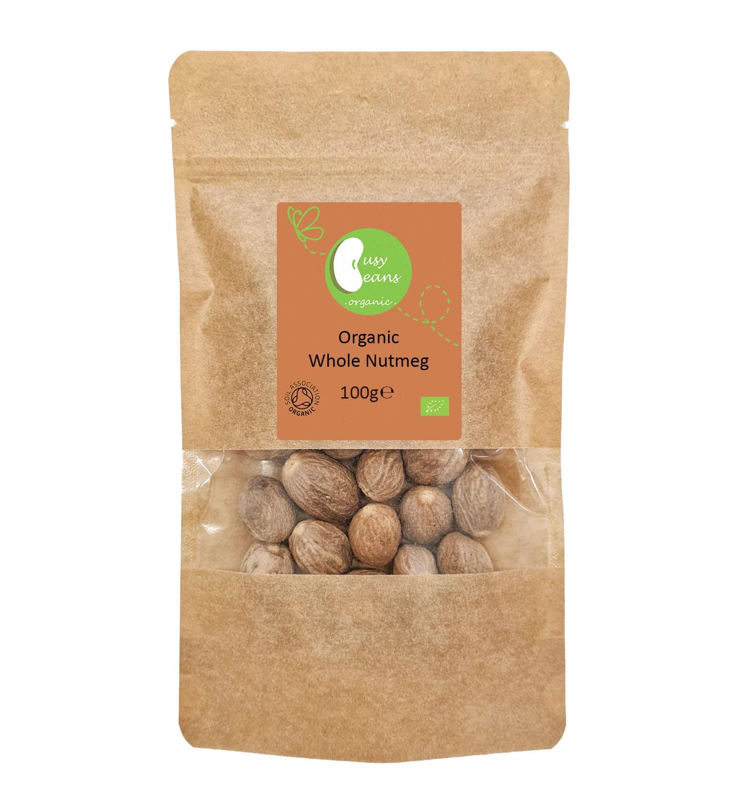 Organic Whole Nutmeg - Certified Organic - by Busy Beans Organic (100g) - Buy Online on SooperMarket.com