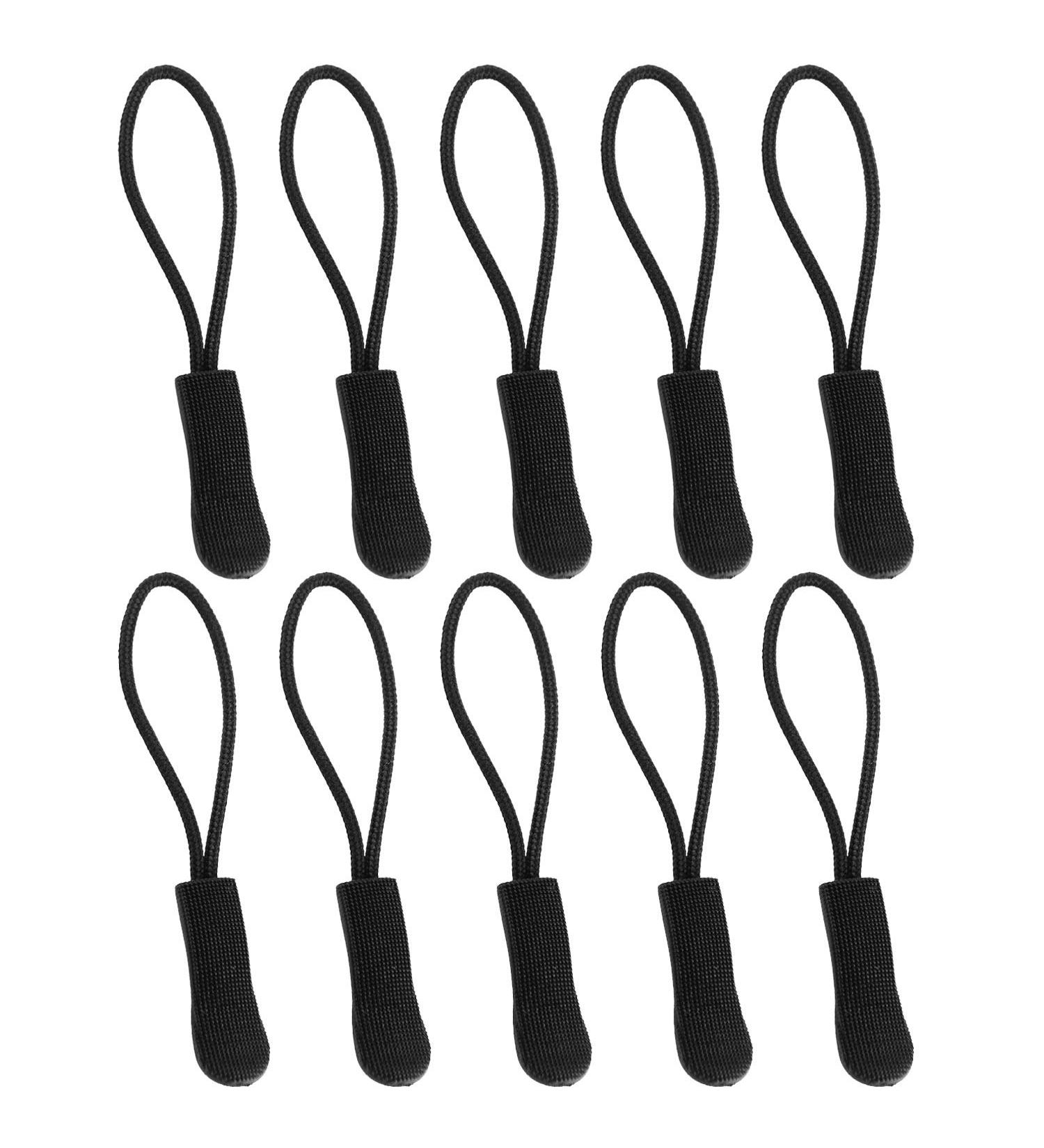 YZSFIRM 10Pcs Black Zipper Pull Cord Extender for Backpacks, Jackets, Luggage, Purses - Replacement Zipper Pulls for Handbags - Buy Online on SooperMarket.com