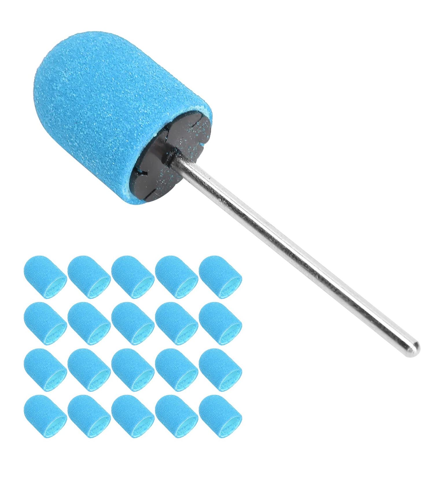 Nail Sanding Drill Bit 0.5 X 0.7in Easy To Store High Strength Nail Polishing Sanding Head Fine Sandpaper with Shaft for Grinding(blue) - Buy Online on SooperMarket.com