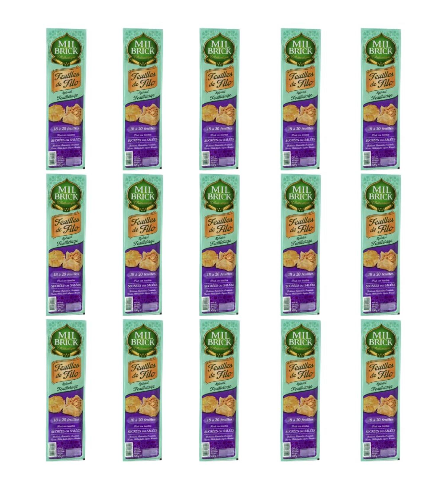 Mil Brick Feuilles de Brick Rolls 180g x 15 - Buy Online on SooperMarket.com