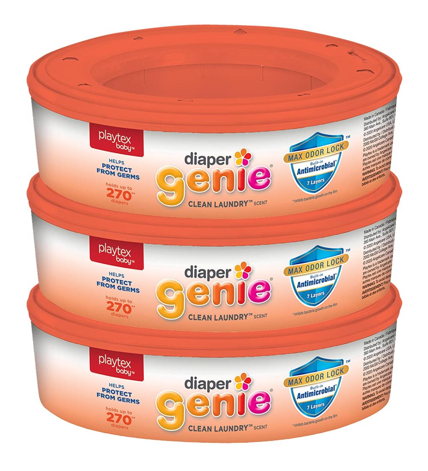 Diaper Genie Refill Bags Clean Laundry Scent 270 Count (3-Pack) | Holds Up to 810 Newborn Diapers | Compatible with All Diaper Genie Pails - Buy Online on SooperMarket.com