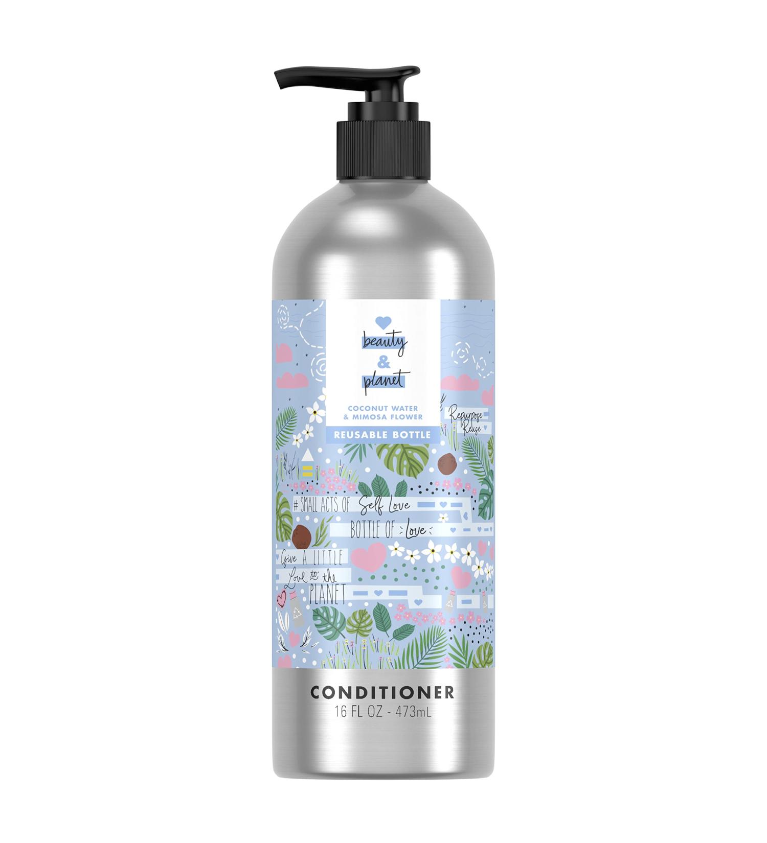Love Beauty and Planet Silicone-Free Thickening Conditioner for Fine Hair - Coconut Water & Mimosa Flower - Reusable Aluminum Bottle 16.5 fl oz - Buy Online on SooperMarket.com
