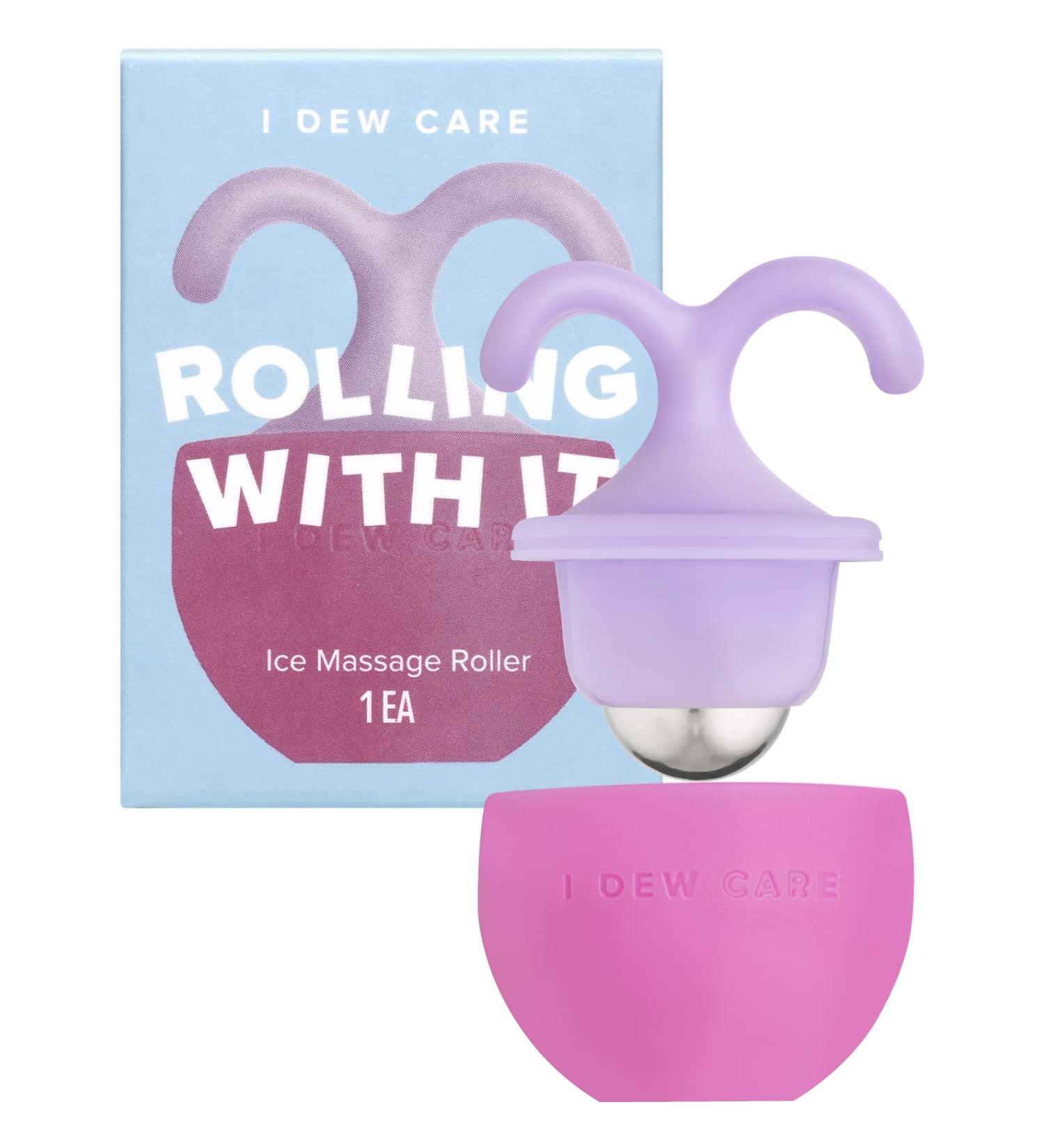 I DEW CARE Rolling With It | Cooling Depuffing Facial Roller with Cap - Mother's Day Gift | Reusable Hygienic Cooling Stick Skincare Tool - Ice Roller Travel Size | FSC Packaging - Buy Online on SooperMarket.com