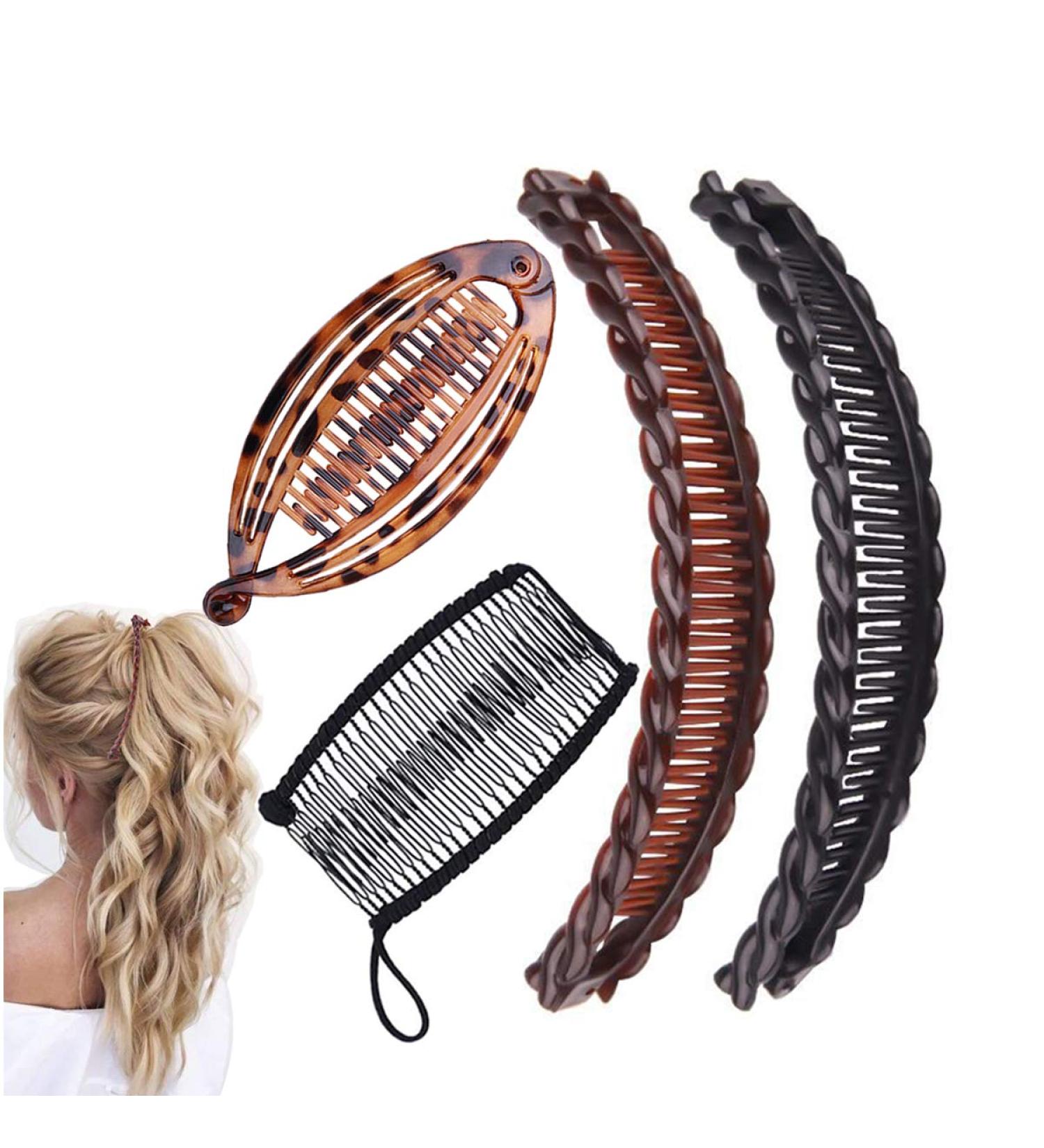 Vintage Fish-Shaped Banana Hair Clips Set for Women, 4Pcs - Curly Thick Hair Accessories - Buy Online on SooperMarket.com