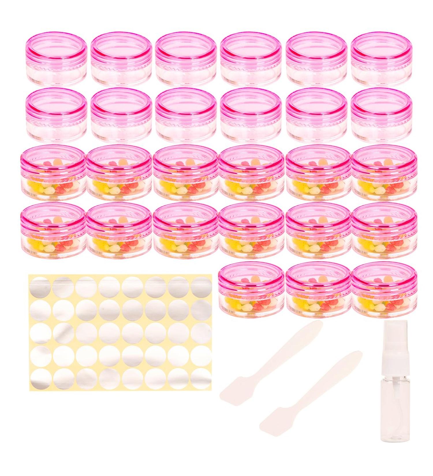 27 Pink 5ml Jars with Lids - Perfect for Lip Balm & Cream Storage | International Shipping Available - Buy Online on SooperMarket.com