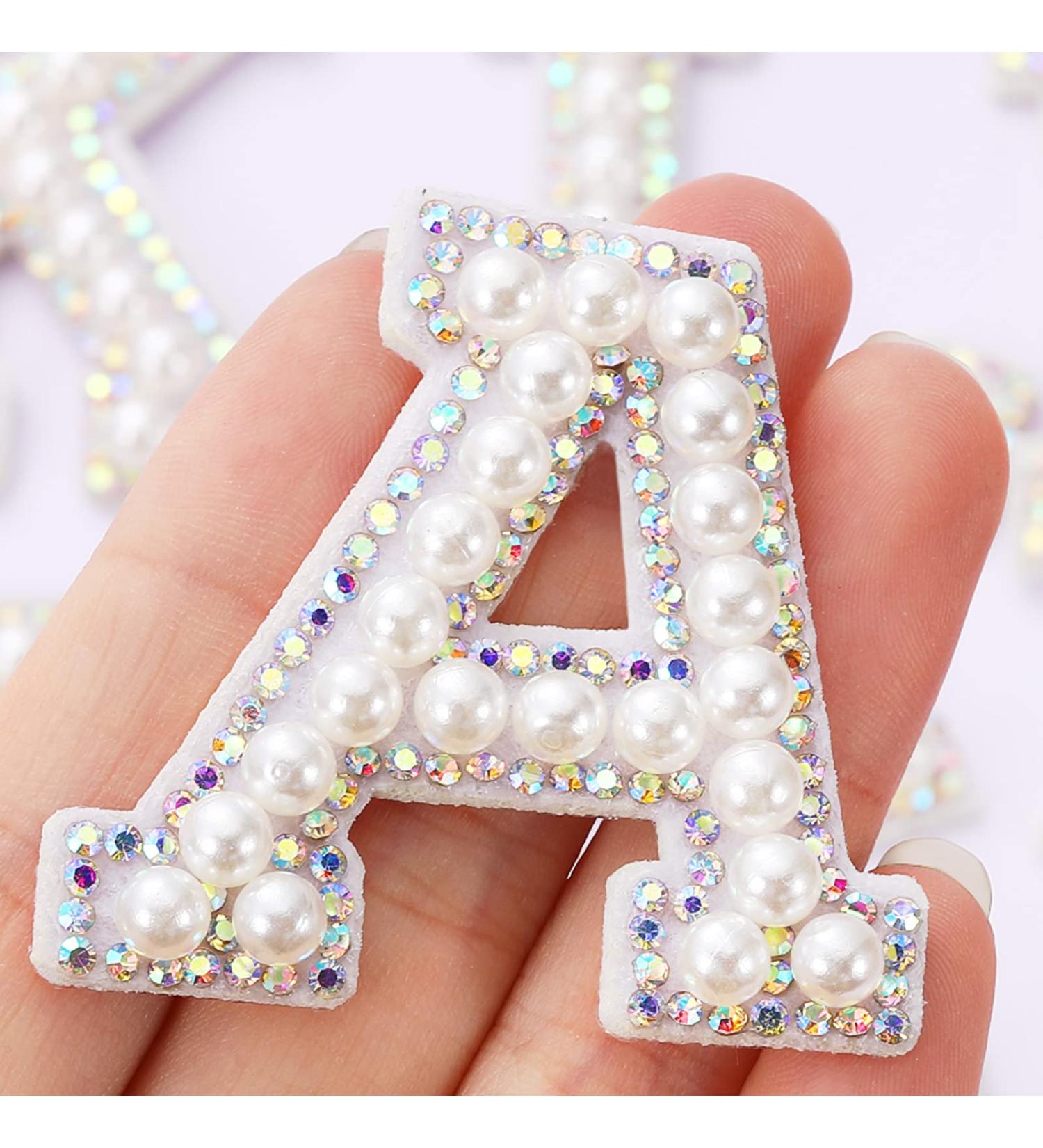 26 Piece Rhinestone Iron On Patch A-Z Alphabet Applique in Colorful White - DIY Craft Supplies - Buy Online on SooperMarket.com