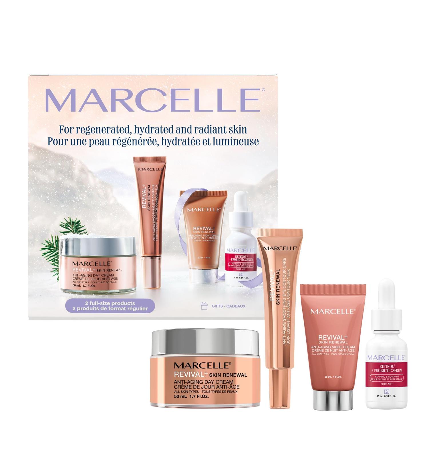 Marcelle Revival+ Skin Renewal Holiday Gift Set Renewing & Redensifying Anti-Aging Skin Care Routine for All Skin Types 45+ Hypoallergenic Fragrance-Free Paraben-Free Cruelty-Free - Buy Online on SooperMarket.com