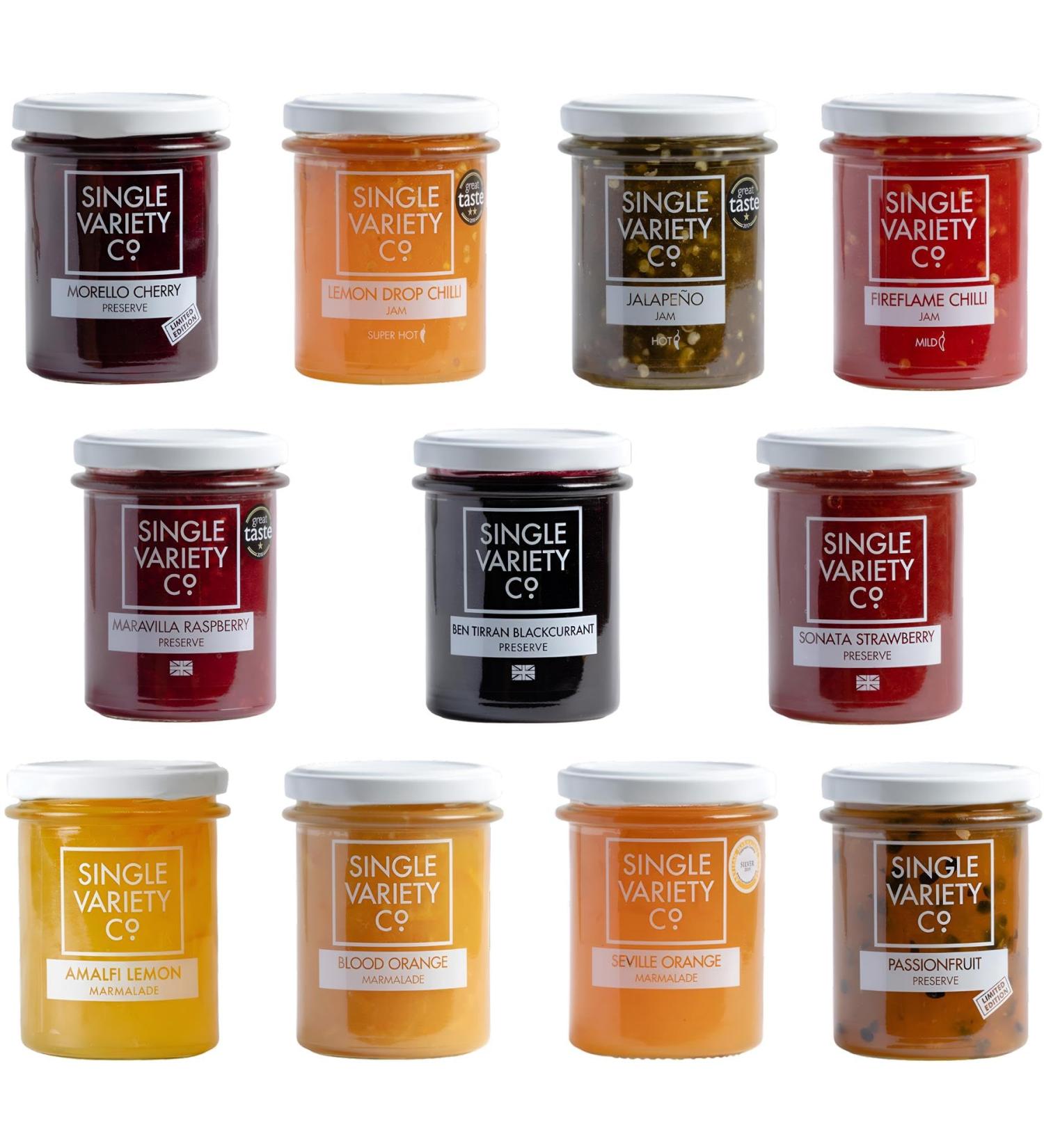 Single Variety Jam Pick N Mix - Create Custom Combo with 10+ Flavours | Jalapeno Jam Blood Orange Lemon Marmalade Strawberry | Gift Set for Jam Lovers - Pack of 2 x 225g - Buy Online on SooperMarket.com